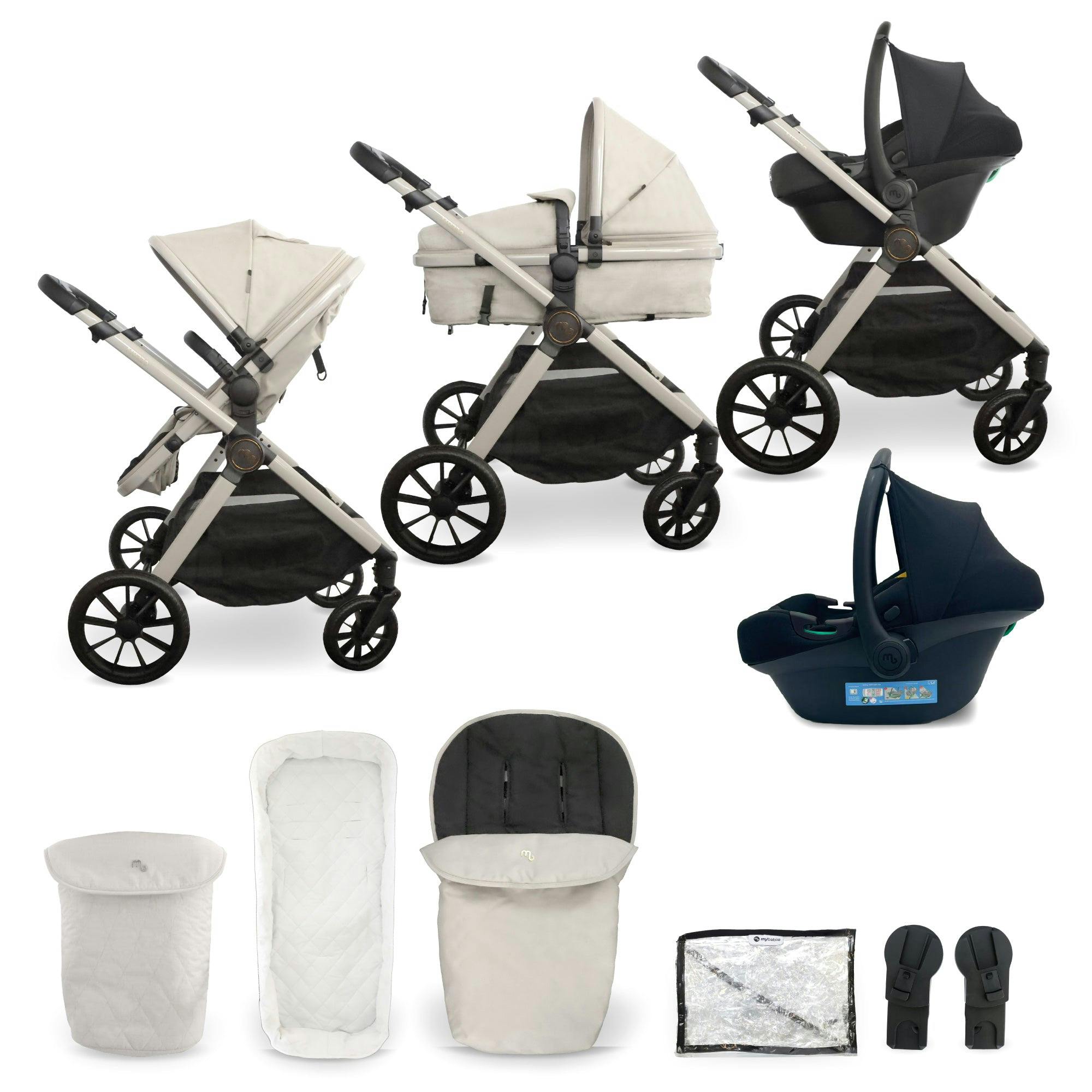 My Babiie Ivory Mb220 3-In-1 Travel System