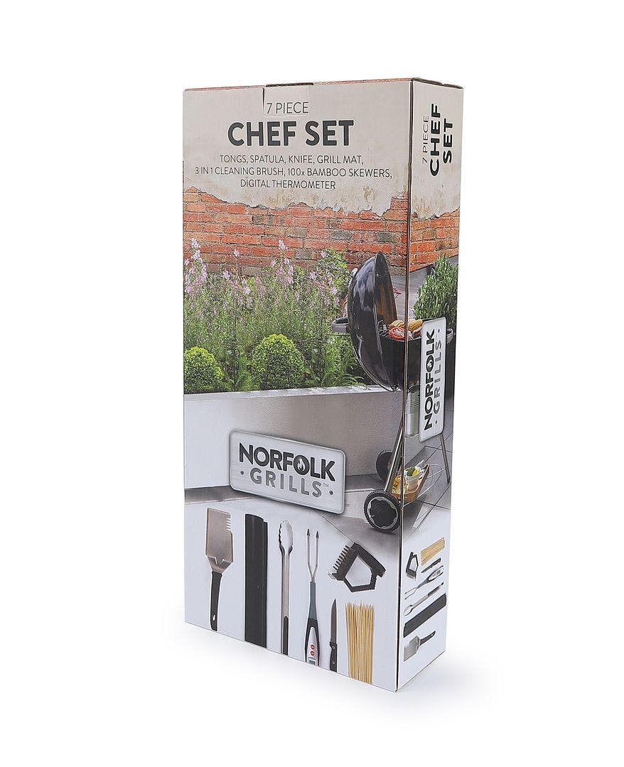 Rackhams Norfolk Grills Seven Piece Chef Set