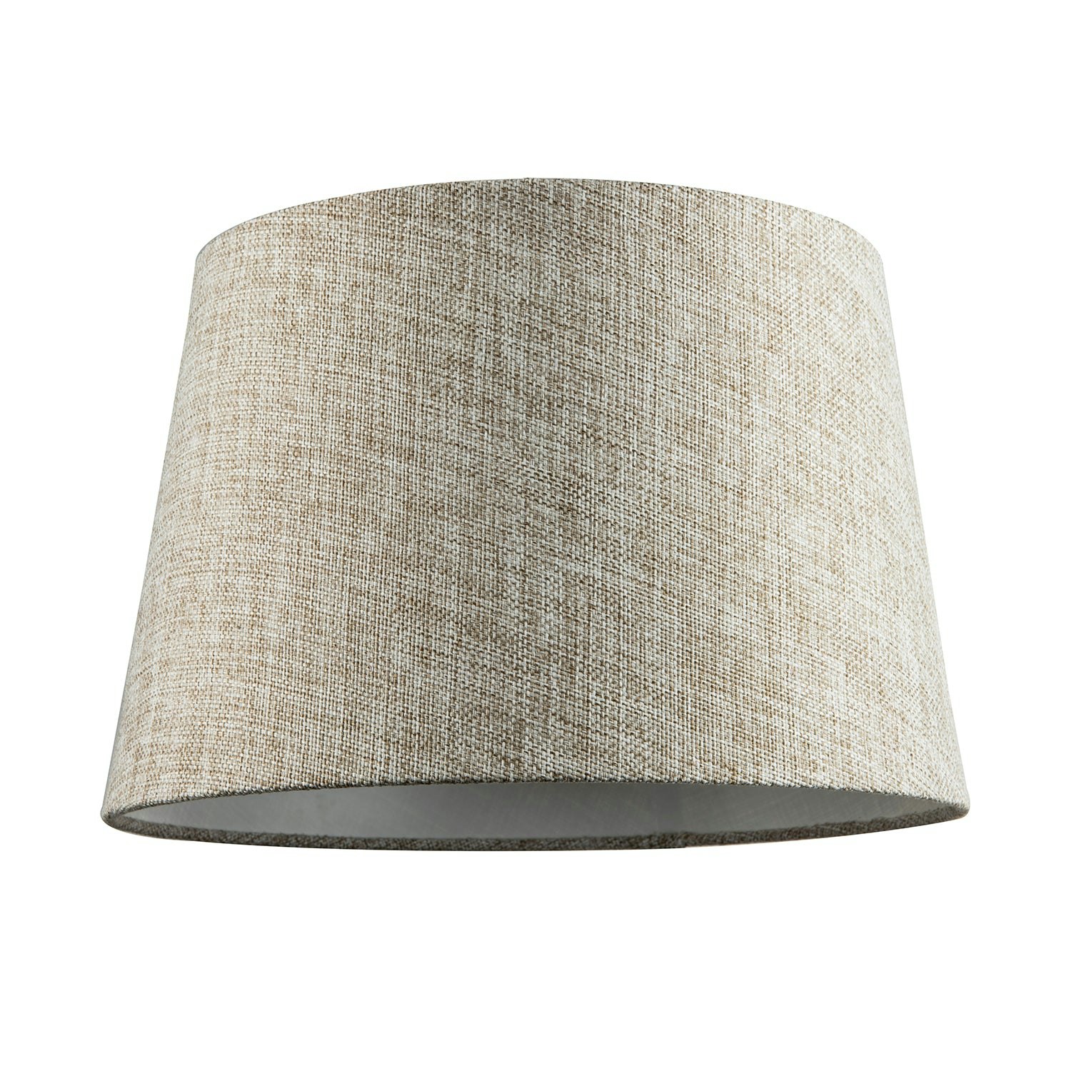 Rackhams Brown Traditional Natural Textured Linen Drum Lamp Shade In Taupe