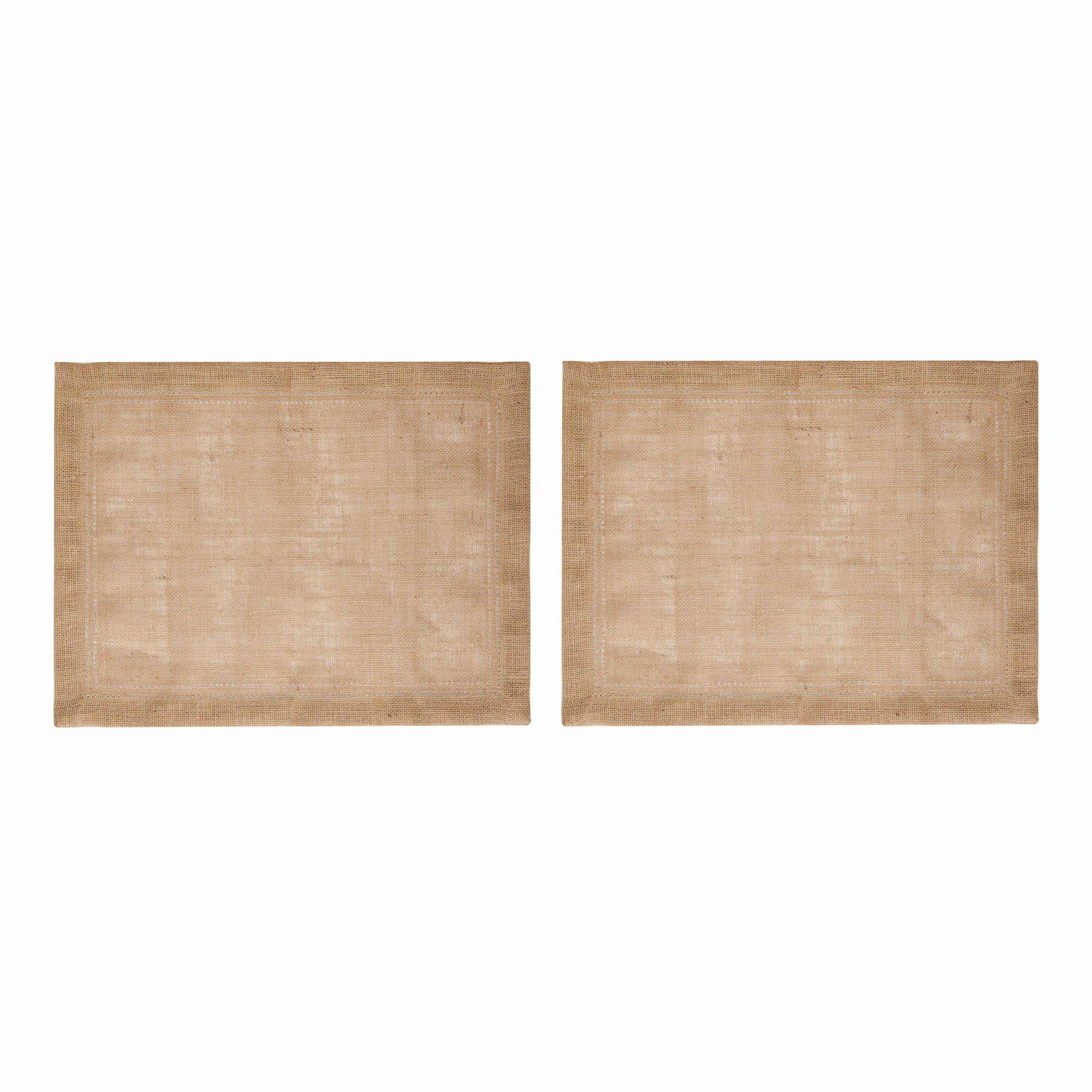 Mikasa Brown Rectangle Jute Placemats, Set Of 2, Natural, 35 X 45Cm - Jute - Placemats And Coasters