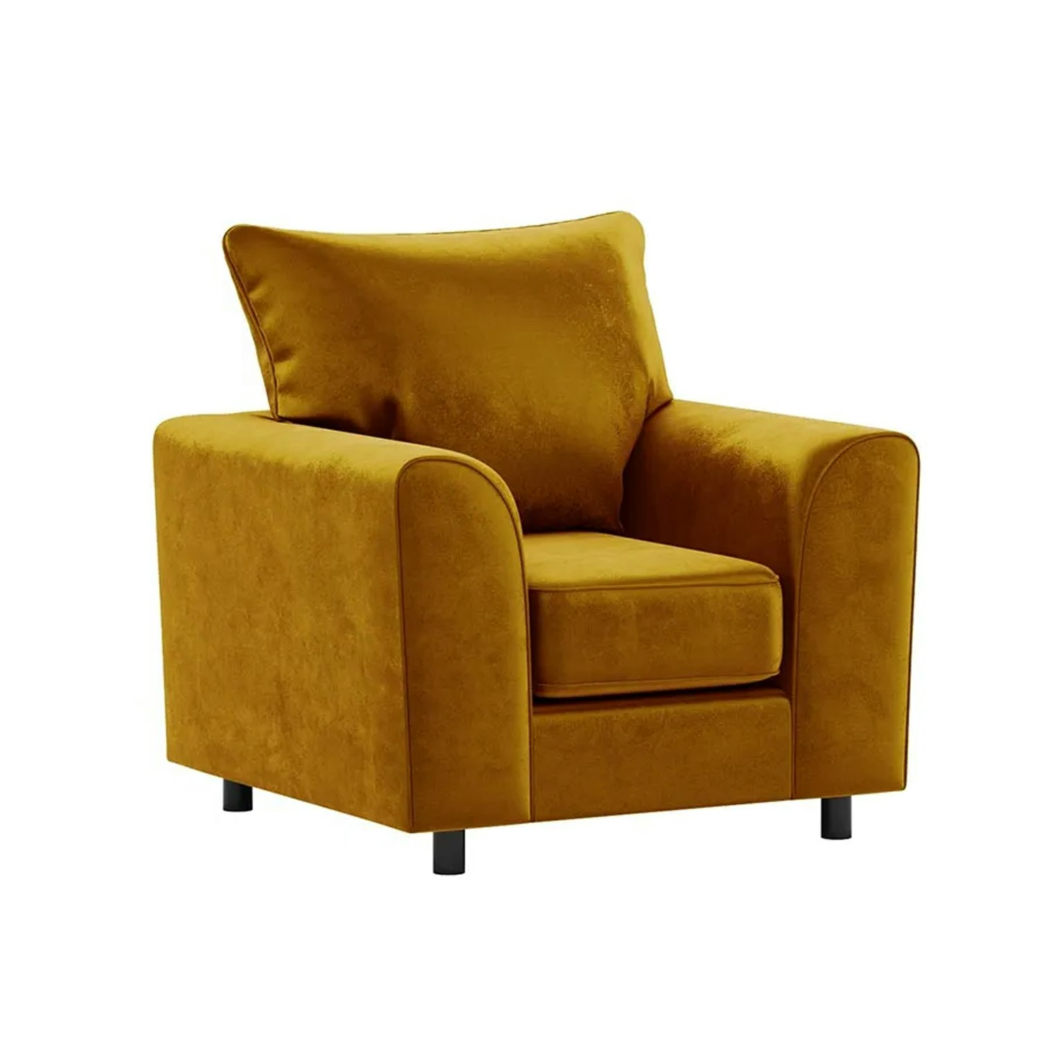 Furnishings For Less Gold Brooklyn Full Foam Plush Velvet Armchair