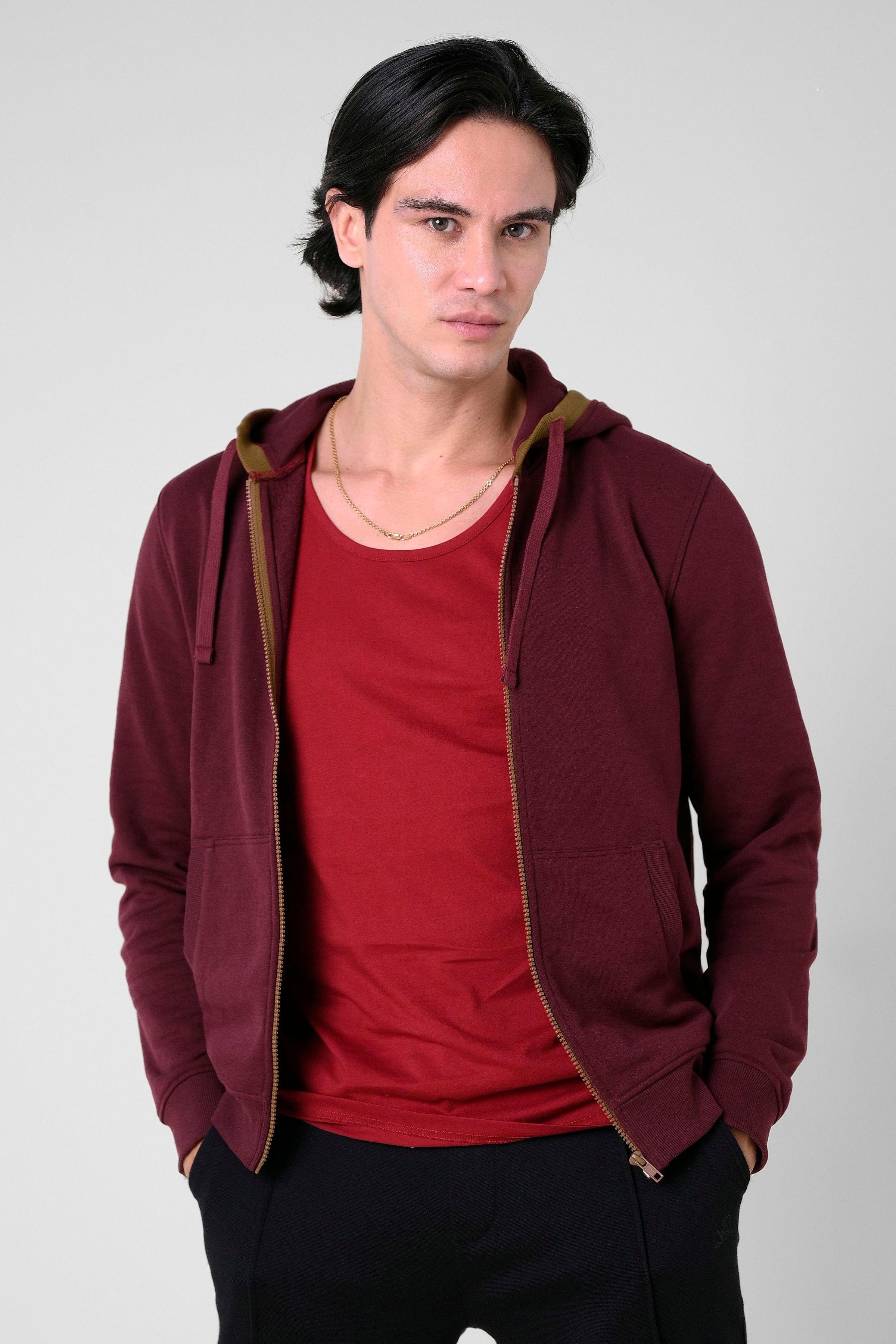 Enorsia Men's Red Regular Fit Zip Up Brush Back Hoodie - Uk M - Image 2