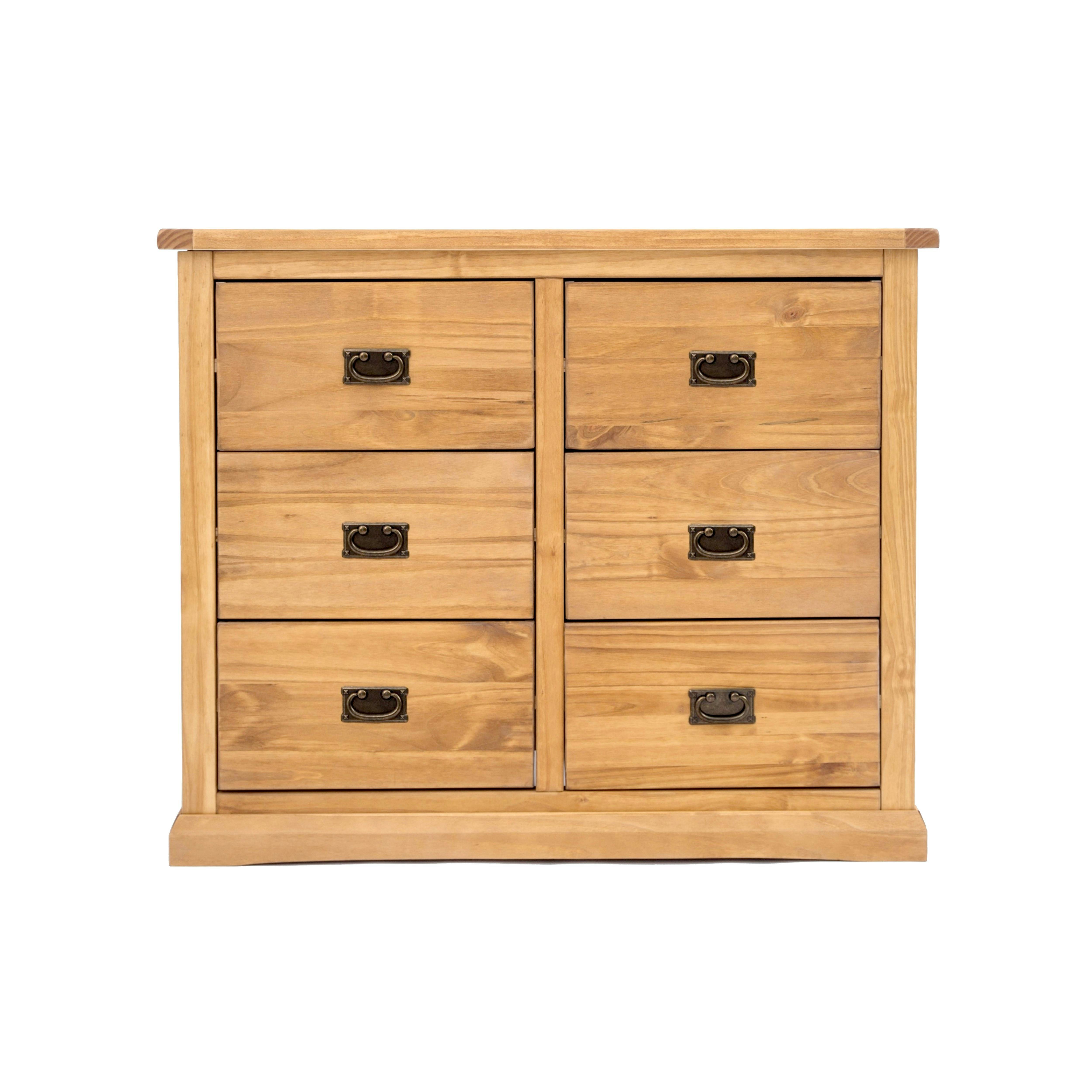 Cabinet Bits Lucca 6 Drawer Chest of Drawers Wood Brown - Image 3