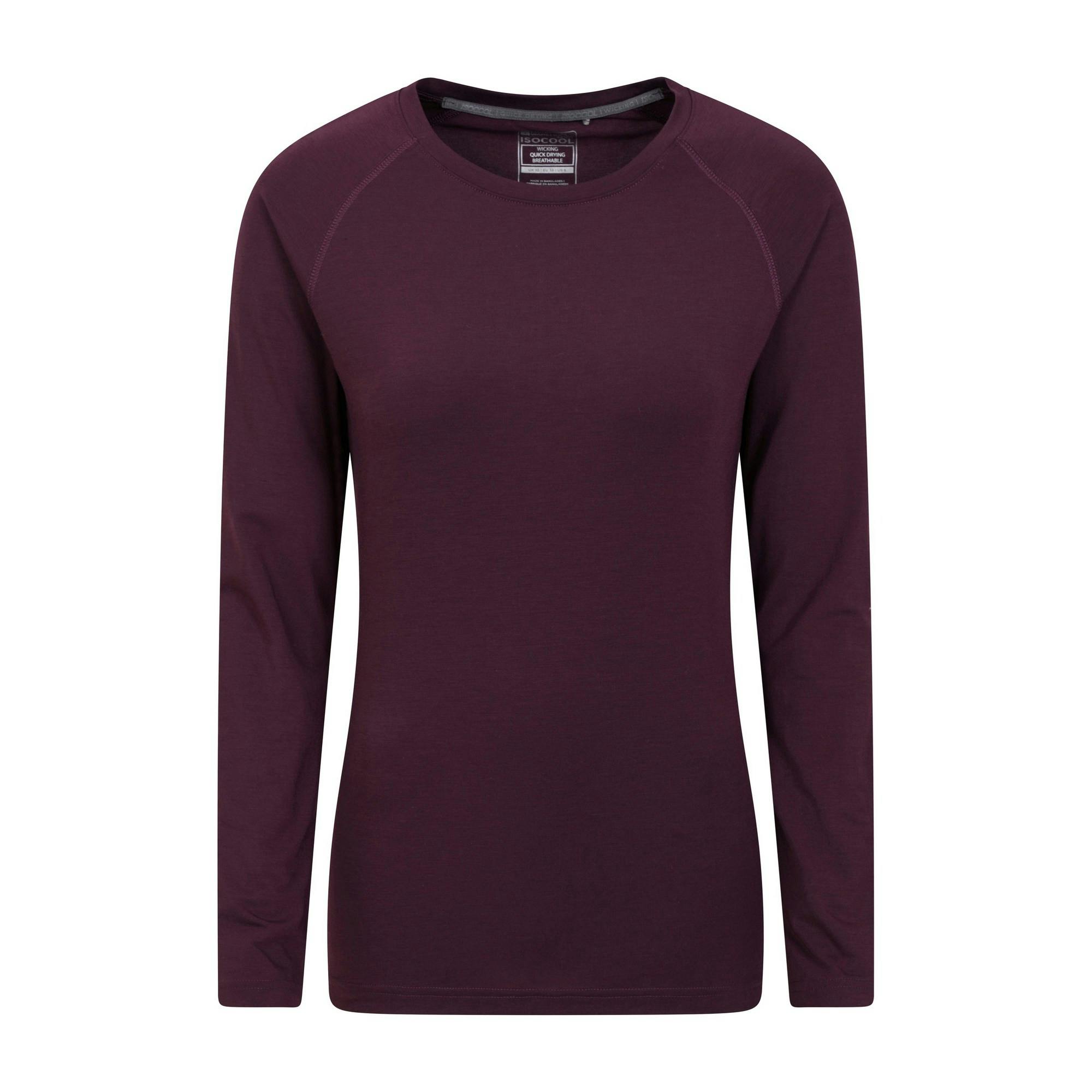 Mountain Warehouse Women's Dark/Purple / Quick Dry Long-Sleeved Top - 10 Uk - 95% Polyester/5% Elastane