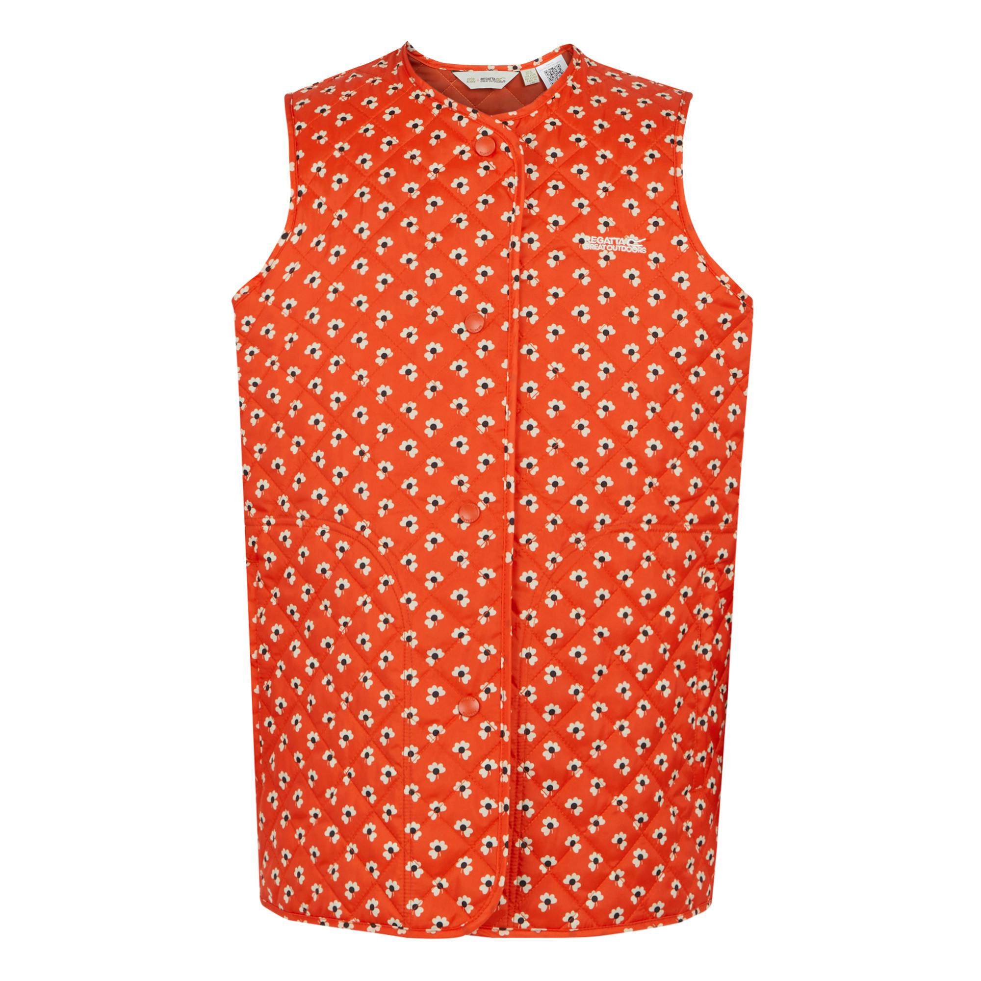Regatta Women's Red Professional Orla Kiely Floral Quilted Gilet - Clover - Clover - 20 Uk - 100% Polyester