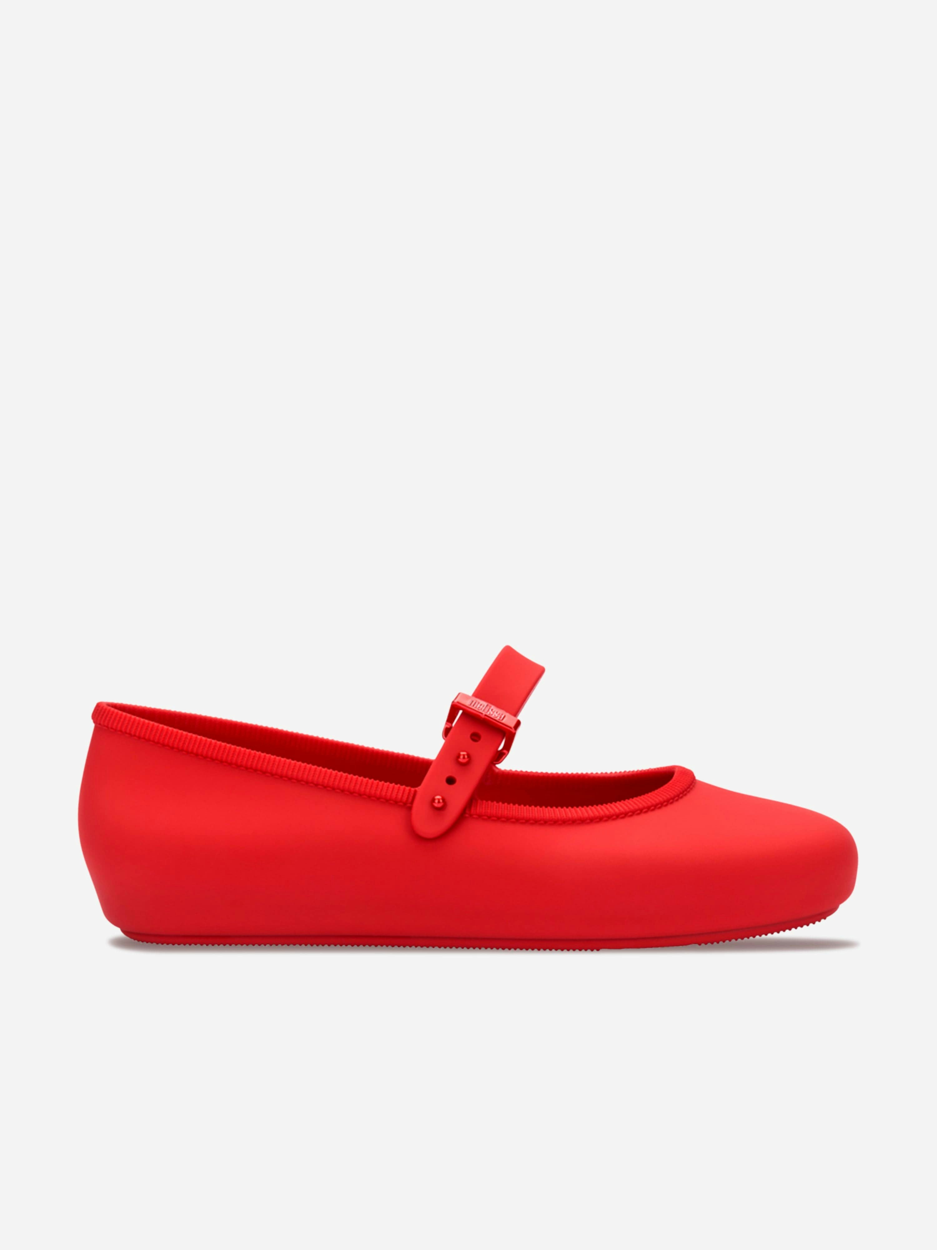 Mini Melissa Girls Red Soft Ballerinas In - Eu 34 Uk 2