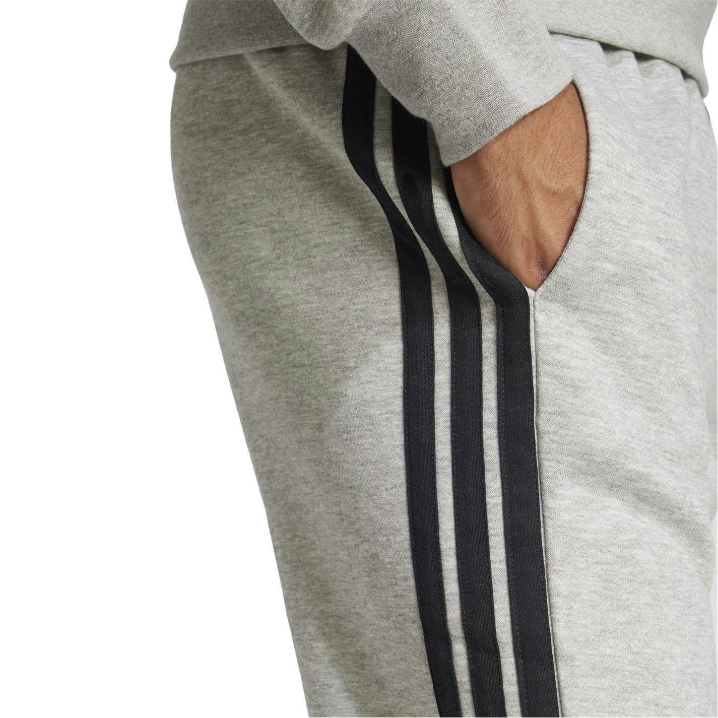 Adidas Men's Essentials Stripe Tapered Joggers - Clay - L - Clay - 53% Cotton/36% Recycled Polyester/11% Viscose