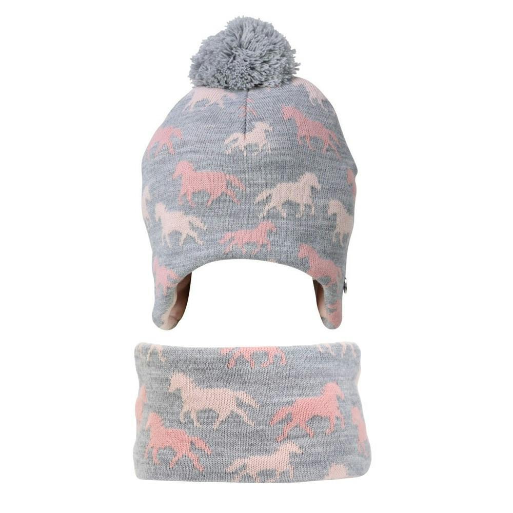 Hyfashion Grey Kids Flaine Horse Hat & Headband Set - One Size