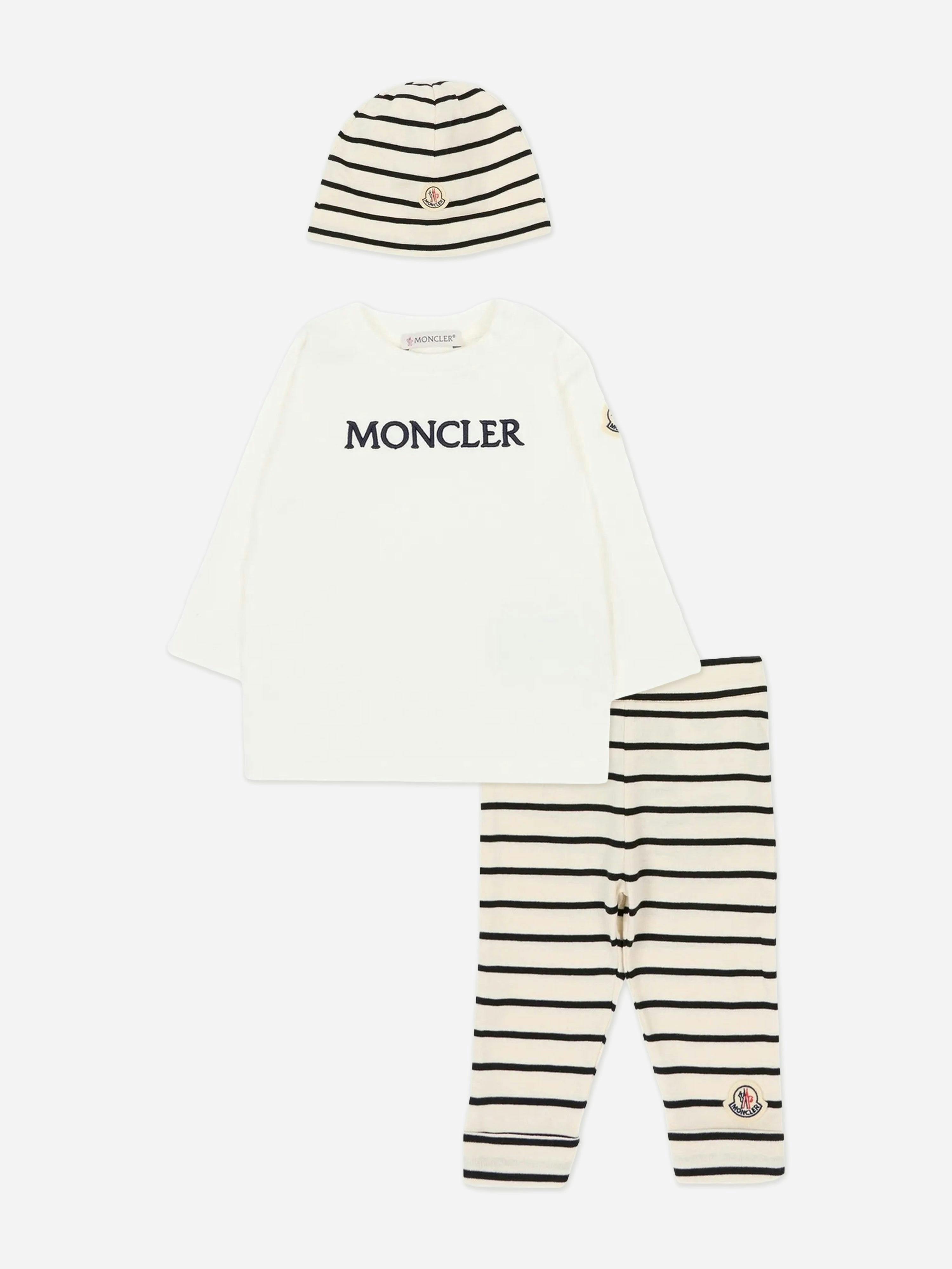 Moncler Enfant White Baby 3 Piece Legging Set In - 12 - 18 Mths