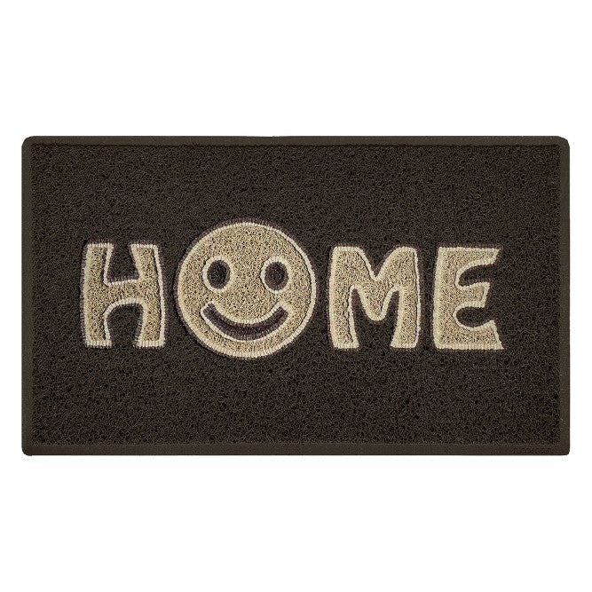Rackhams Brown Home Smile Inlay Embossed Doormat