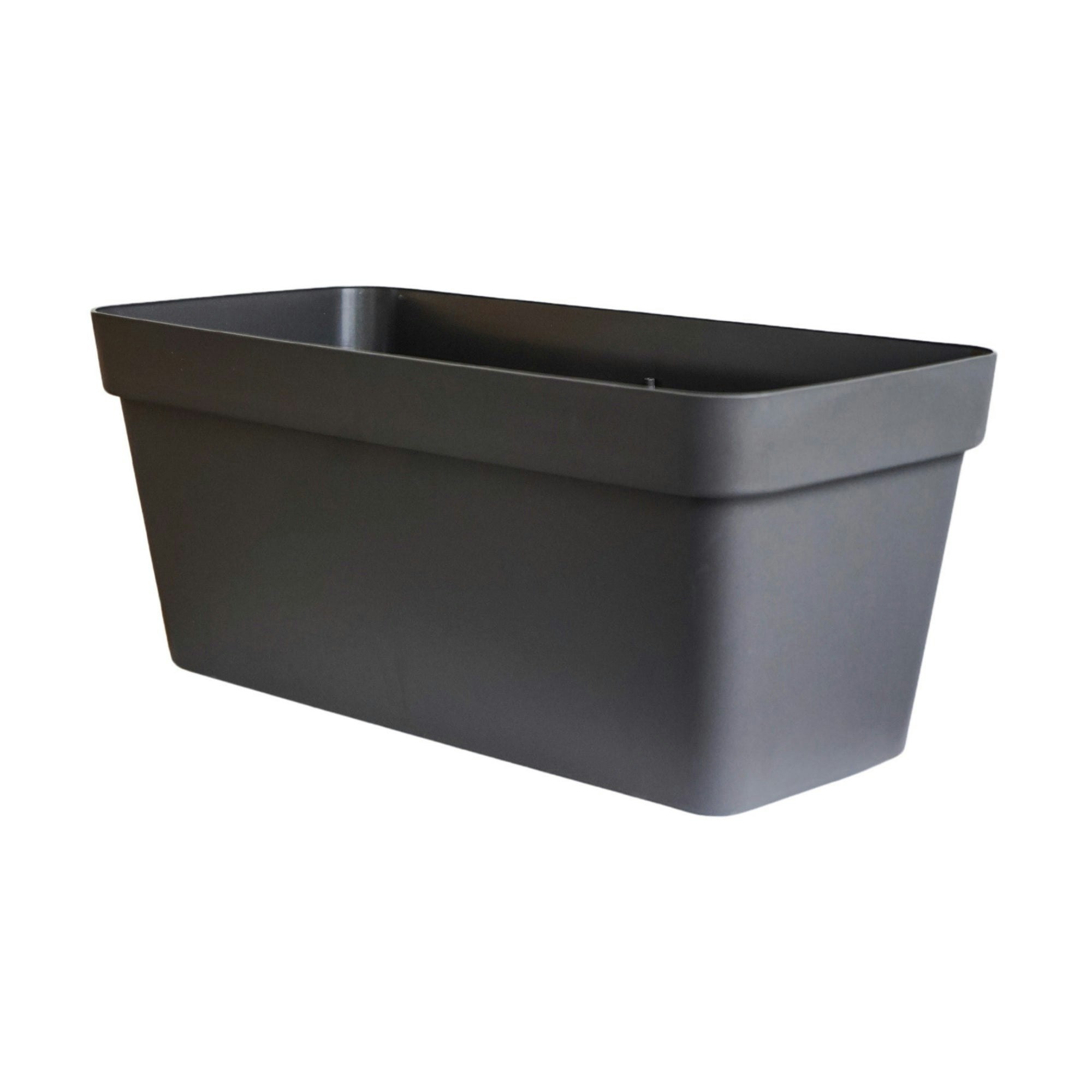 Rackhams Black Cleo Rectangle Flower Box With Wheels