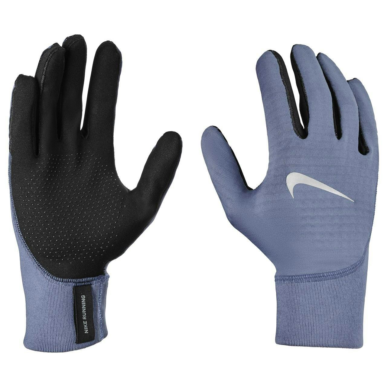 Nike Men's Blue Pacer Midweight Therma-Fit Running Gloves - L