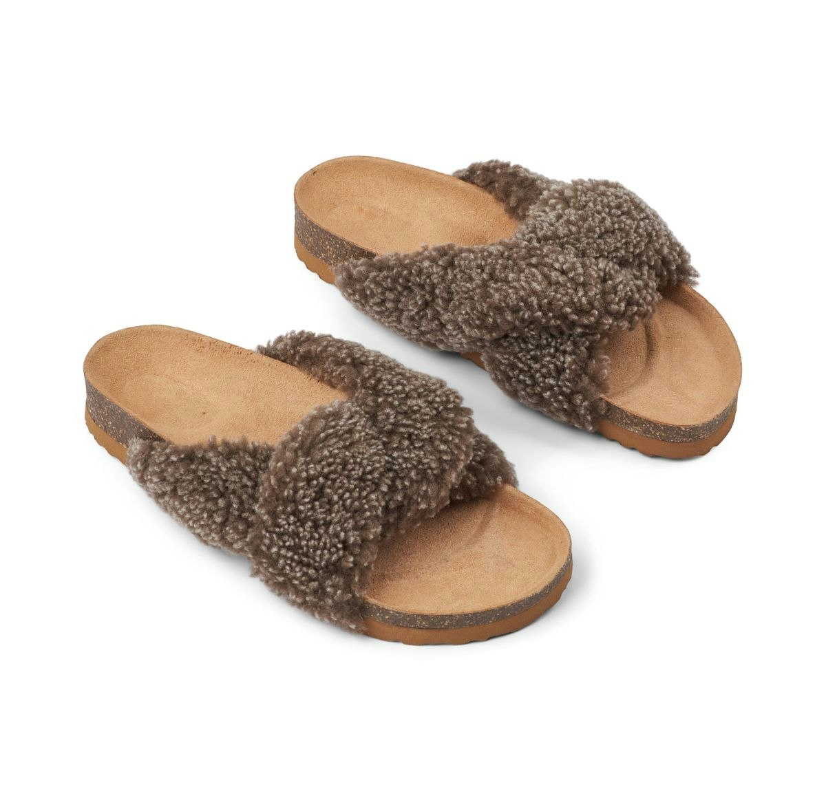 Natures Collection Lilly Cross Slipper - Taupe - 39