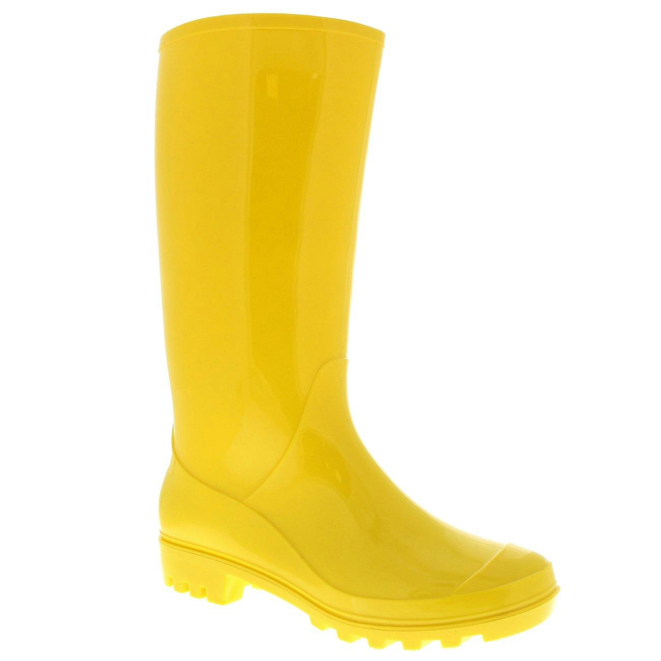Viva Women's Yellow Eve: Tall Muck Winter Snow Waterproof Rain Wellingtons Boots - 4 - Gloss