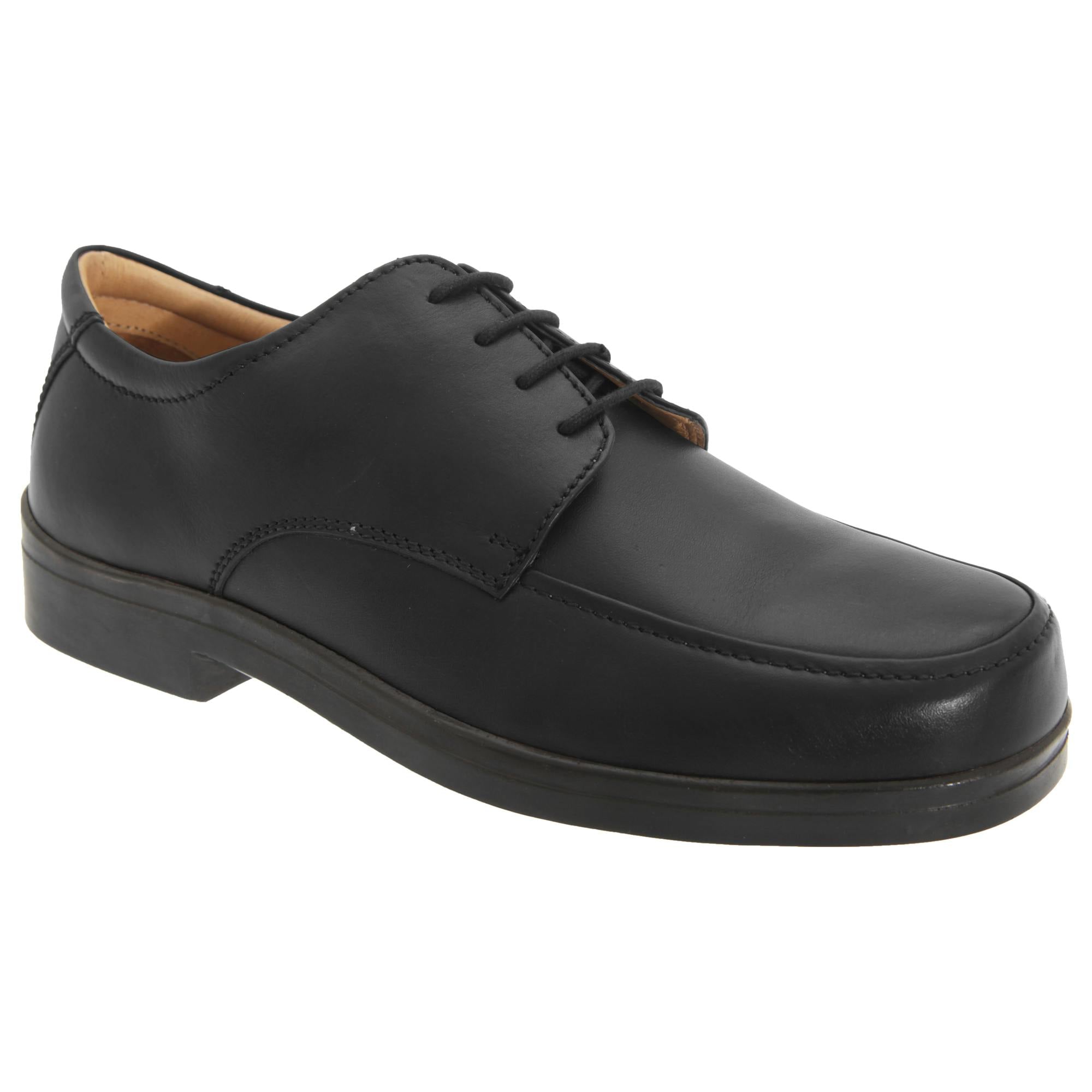 Roamers Men's Black Extra Wide Fitting Lace Tie Shoes - 15 Uk - 80% Leather/10% Pu/10% Textile