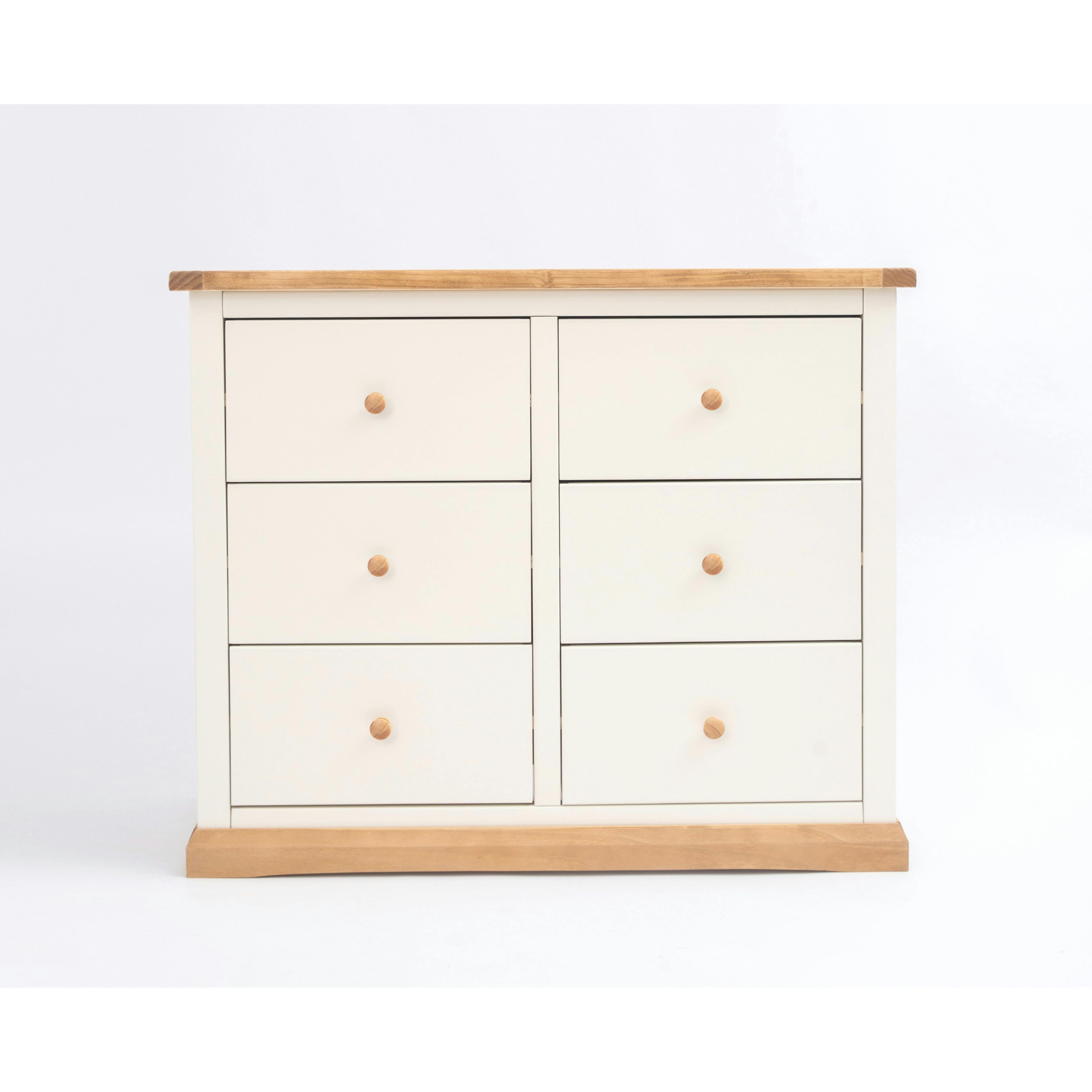 Rackhams White Trevi 6 Drawer Chest Of Drawers Wood Knob - Off