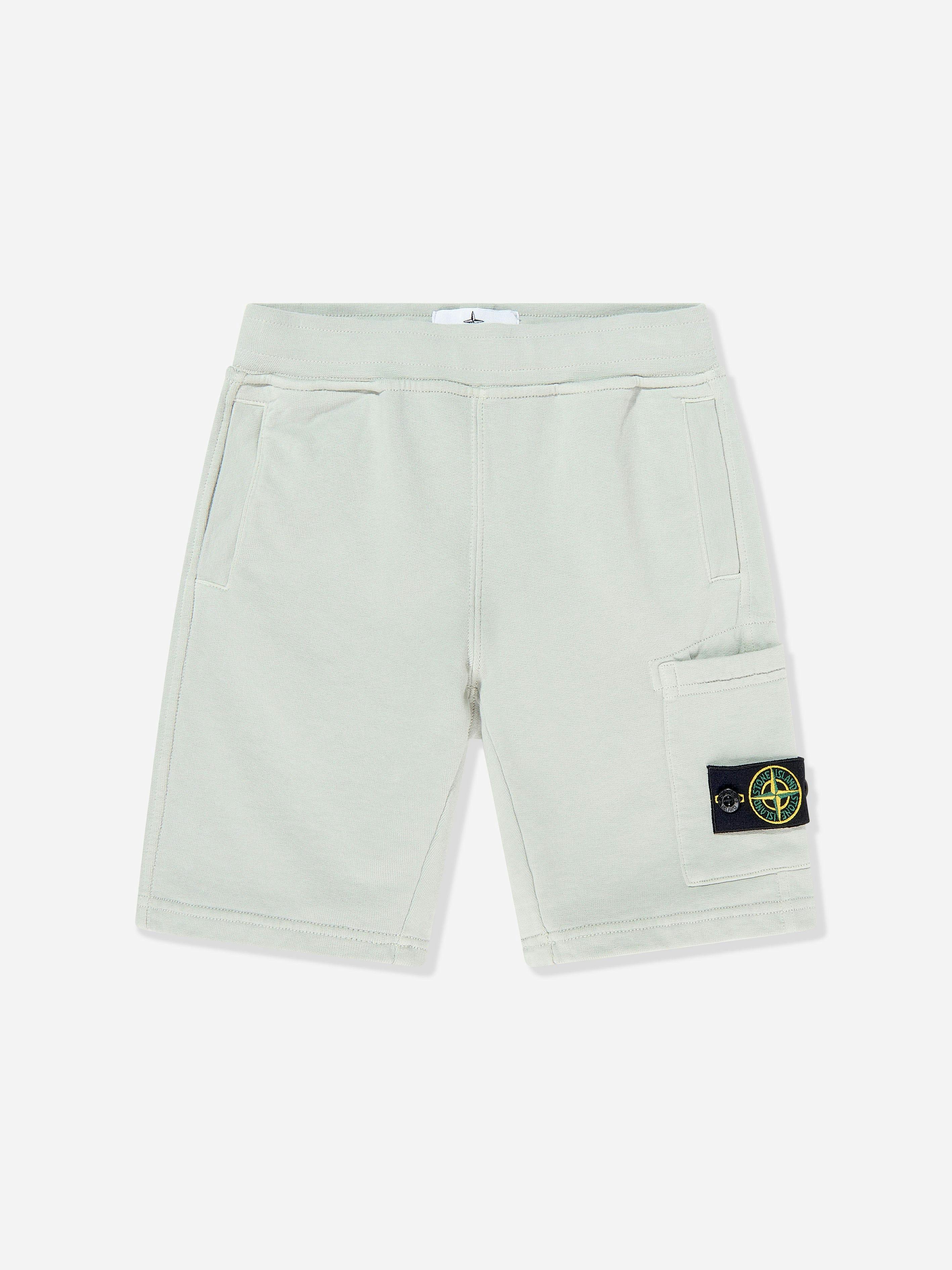 Stone Island Boys Grey Junior Logo Pocket Shorts In - 6 Yrs