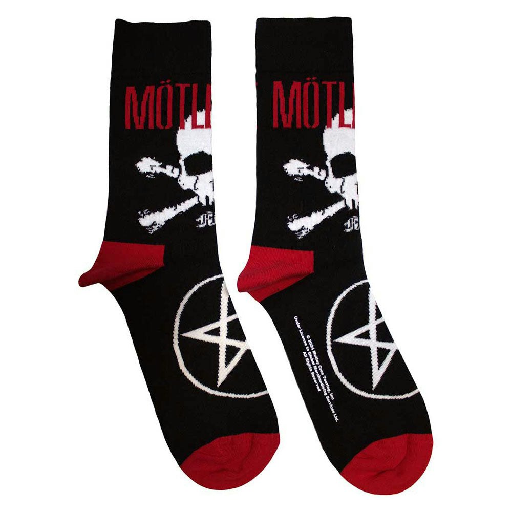 Paradiso Clothing Unisex Black Motley Crue Skull And Crossbones Ankle Socks