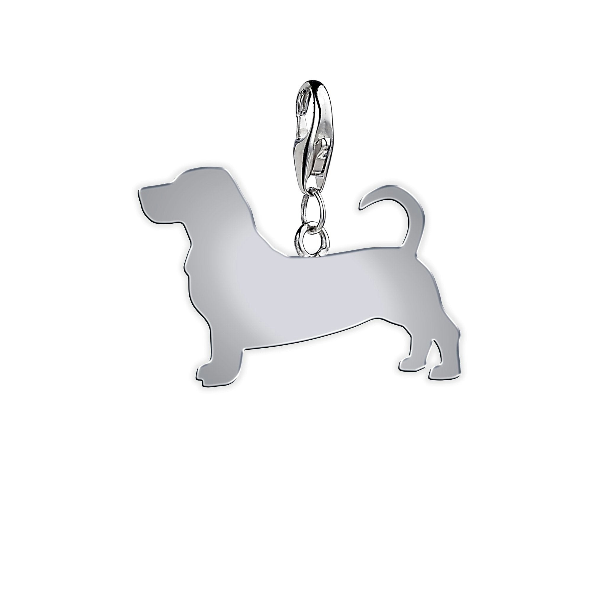 Mylee London Silver Basset Hound Silhouette Charm - No - Clip On Charm