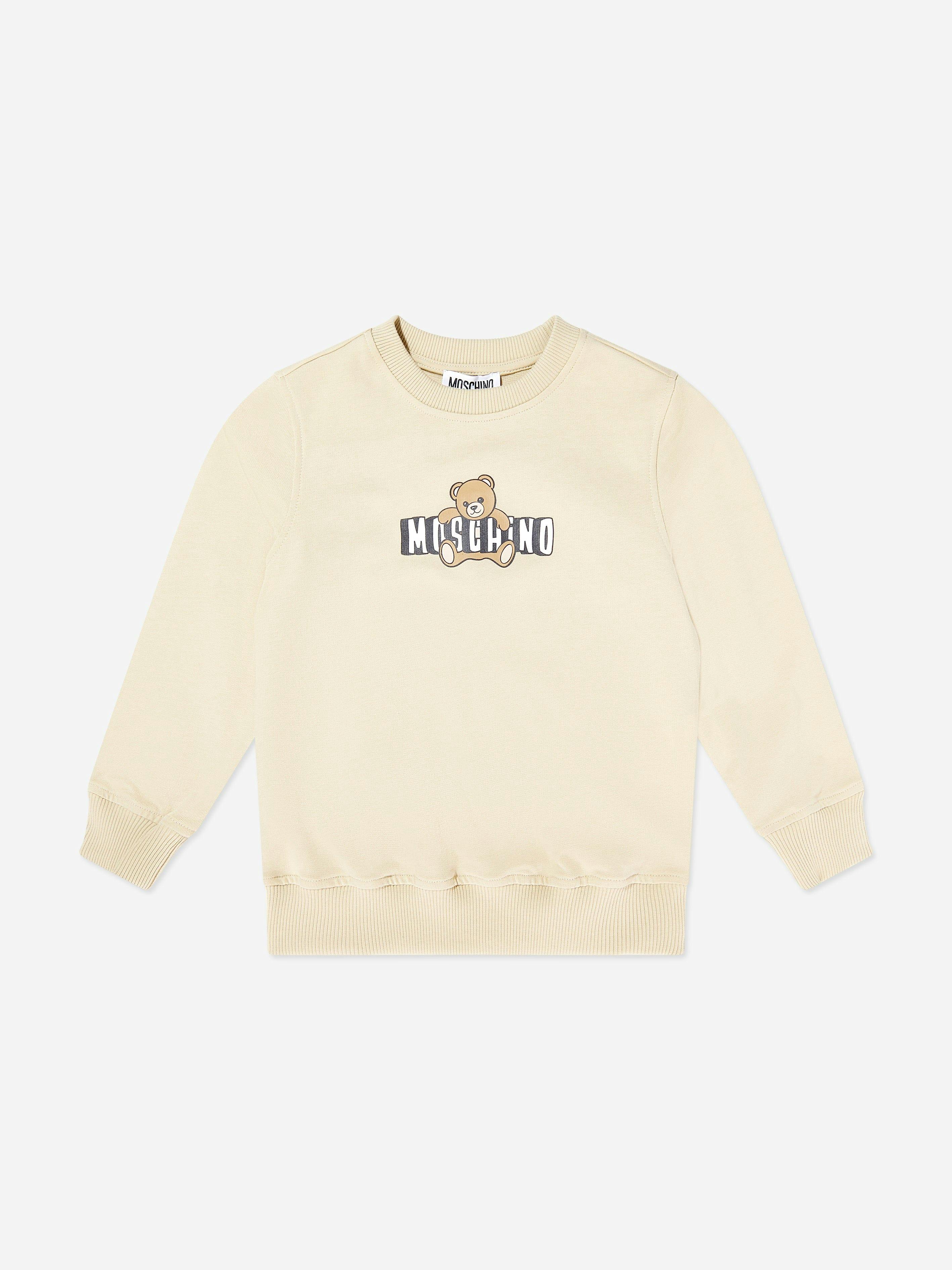 Moschino Kids Unisex Kids Beige Teddy Bear Logo Sweatshirt In - 14 Yrs