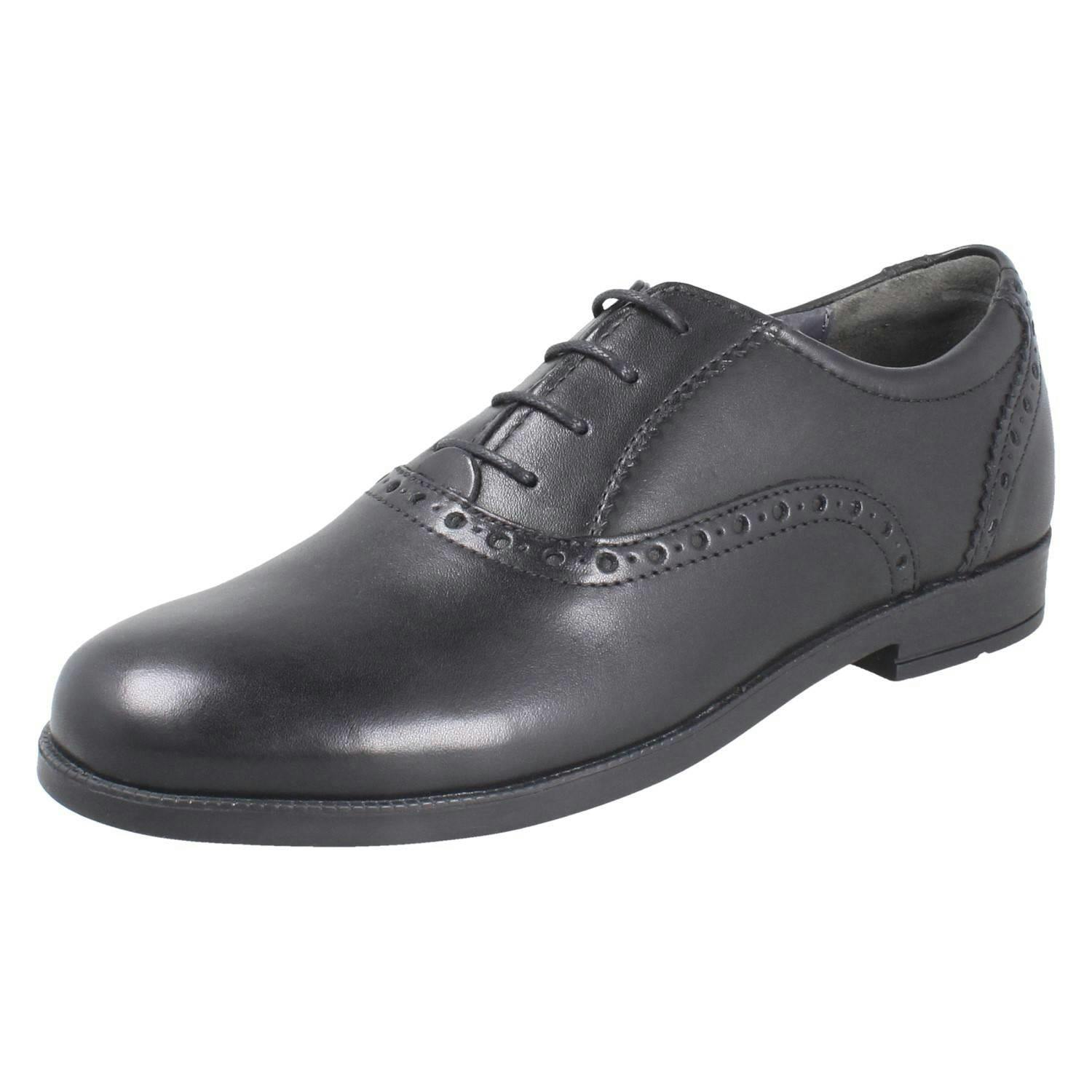Start-Rite Girls Black Brogue Lace Up School Shoes Hermione - Leather - Uk 6.5 Child - F