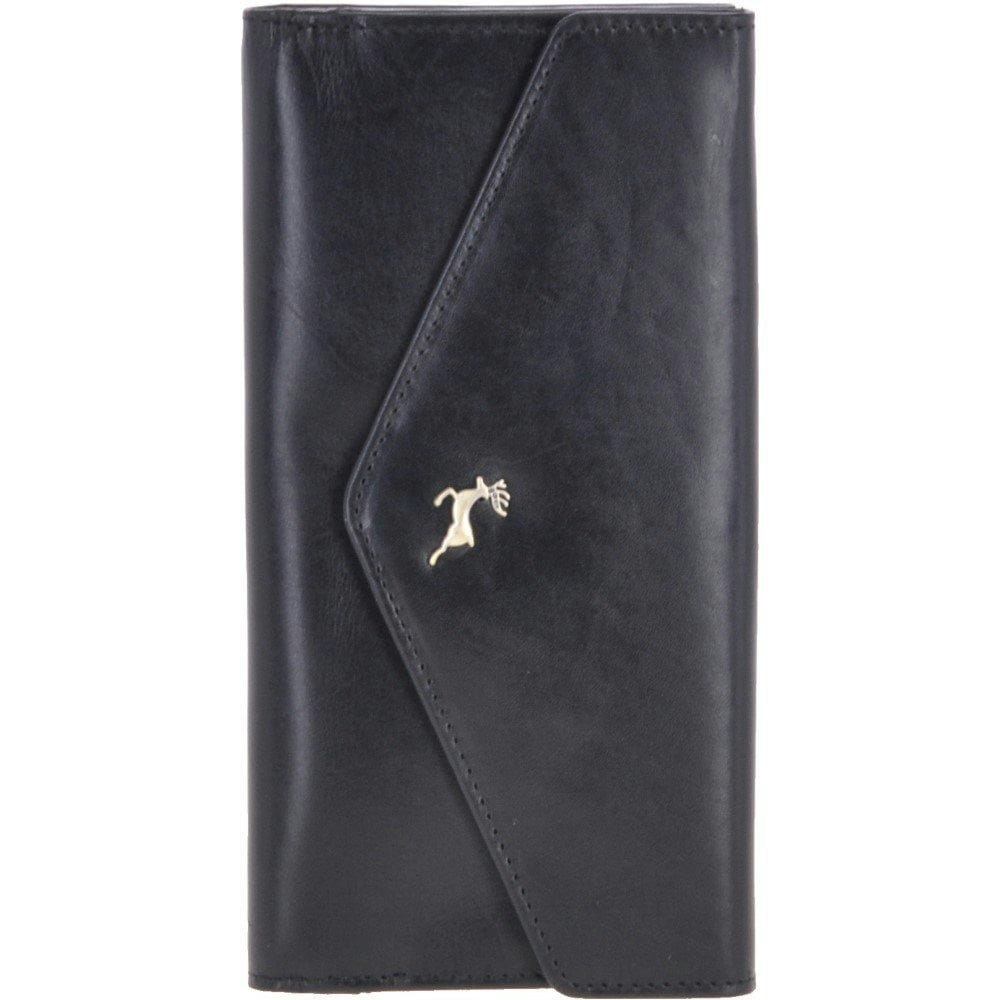 Ashwood Black Vegetable Tanned Cash And 8 Card Envelope Purse - One Size - Leather