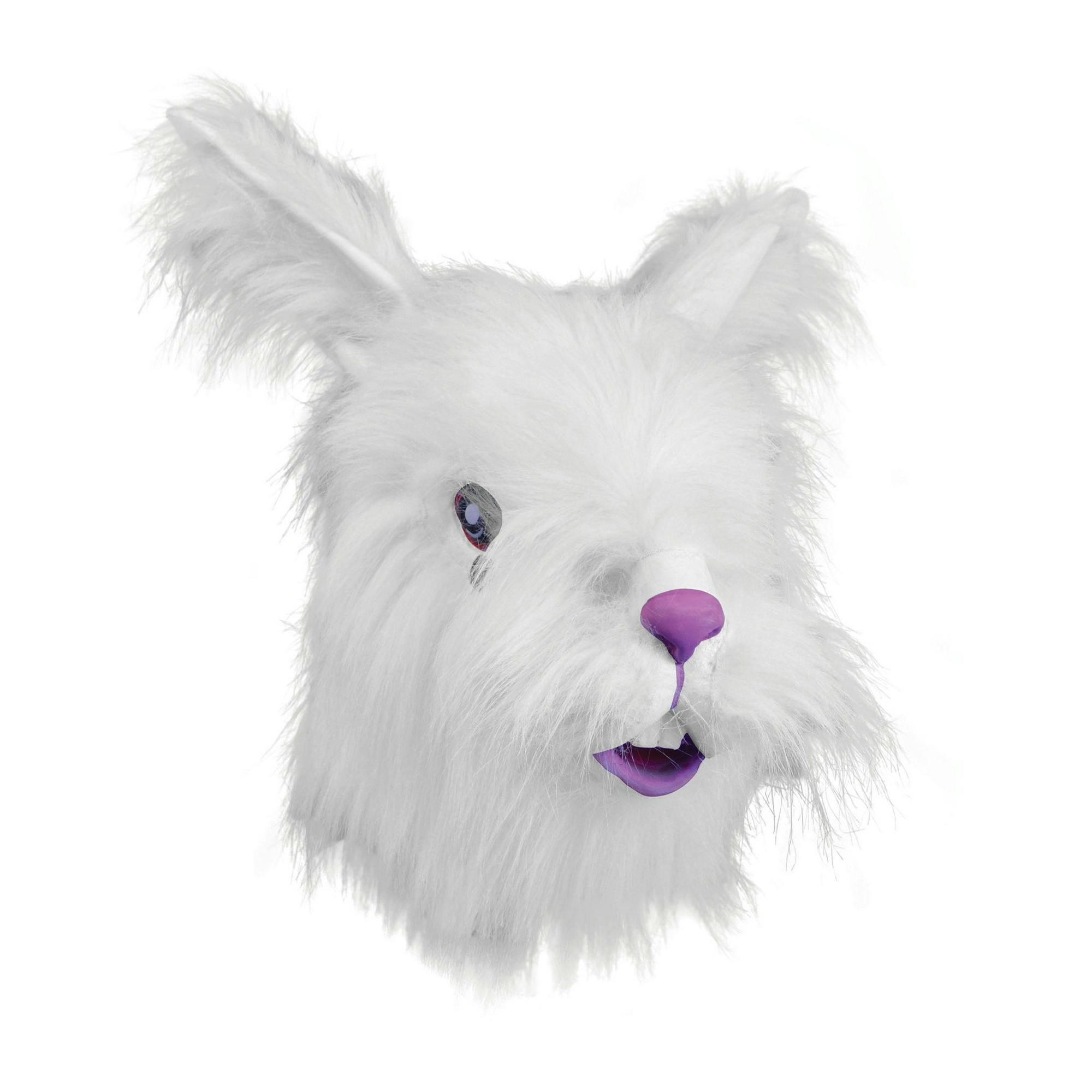 Bristol Novelty Unisex White/Purple Adults Faux Fur Rabbit Mask - One Size