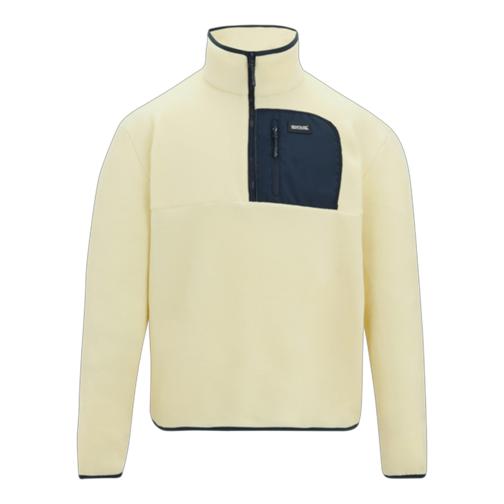 Regatta Men's White Frankie Half Zip Fleece Top - Stone/Navy - Xxl - Stone/Navy - 70% Polyester/30% Recycled Polyester