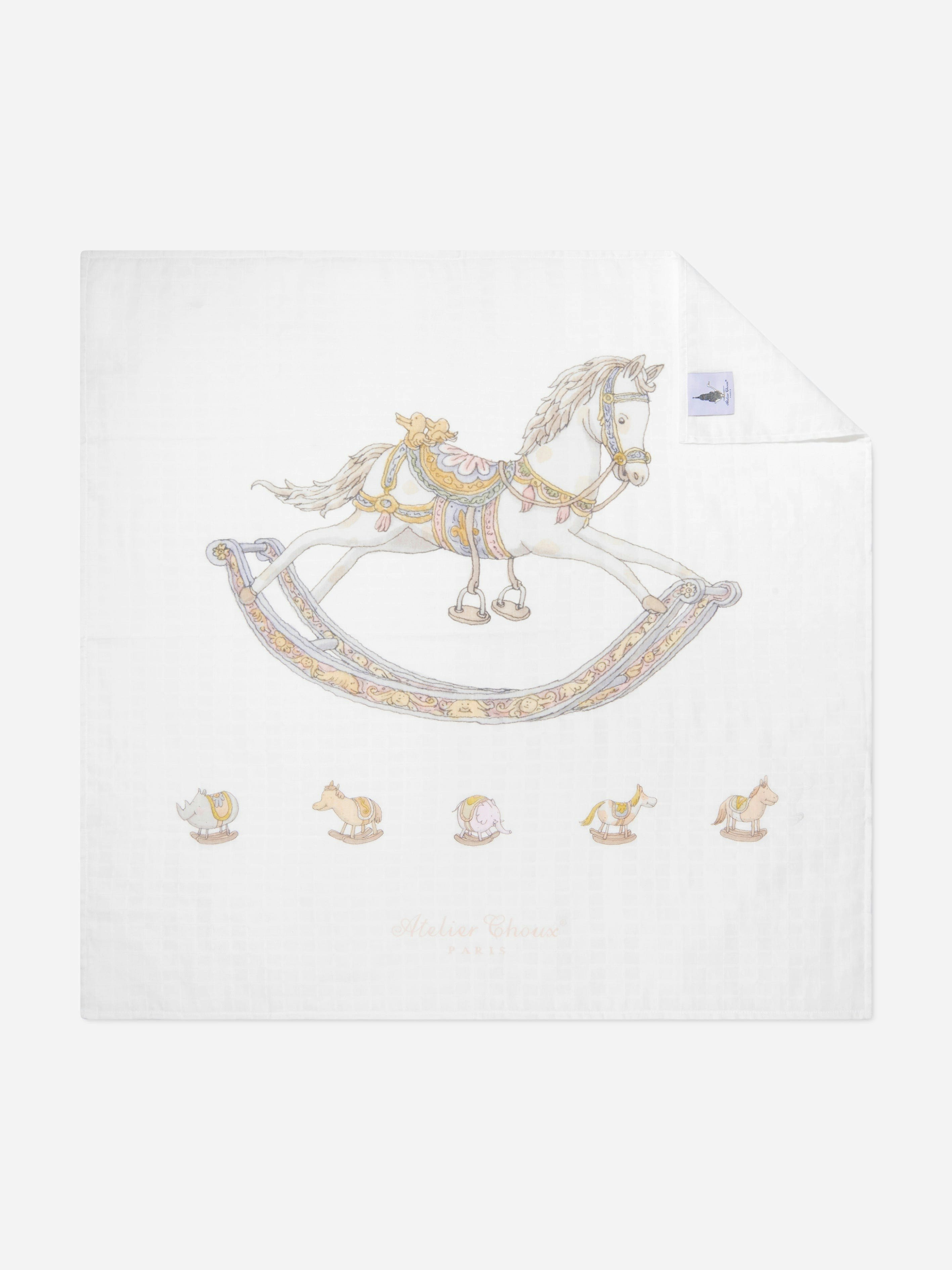 Atelier Choux Men's White Baby Rocking Horse Swaddle In (100Cm) - One Size