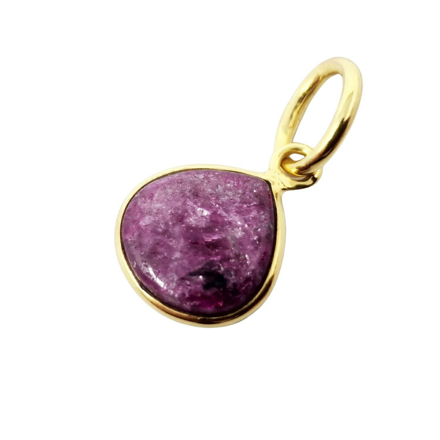 Harfi Gold 18Ct Plated Ruby Heart Charm Pendant