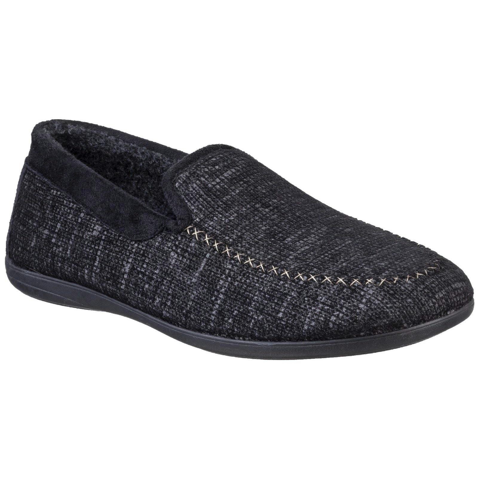 Cotswold Men's Black Stanley Loafer Slippers - 12 Uk