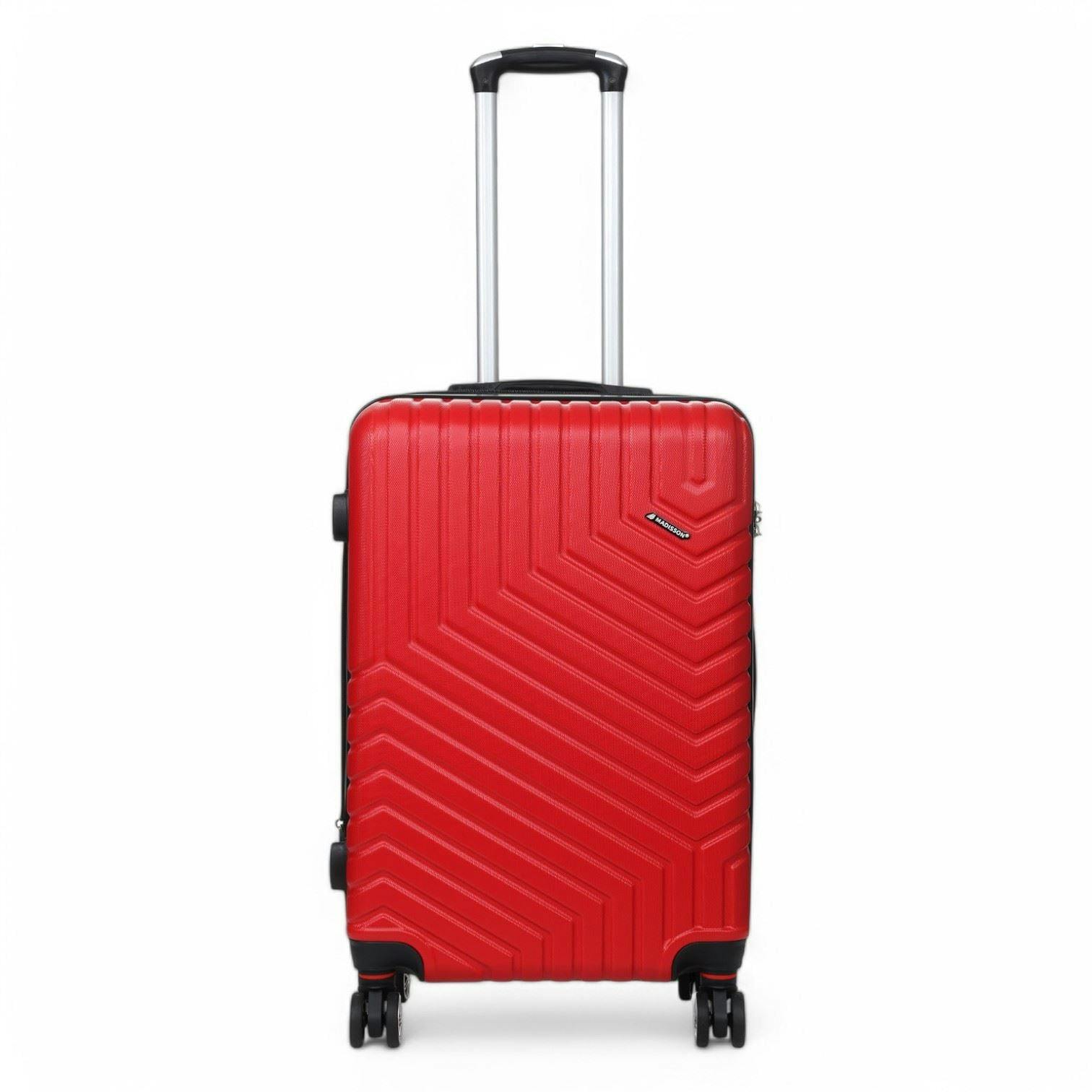 Snowball Red Expandable Hard Shell 8 Wheels Luggage Travel Cabin Bags Suitcase Set - Medium