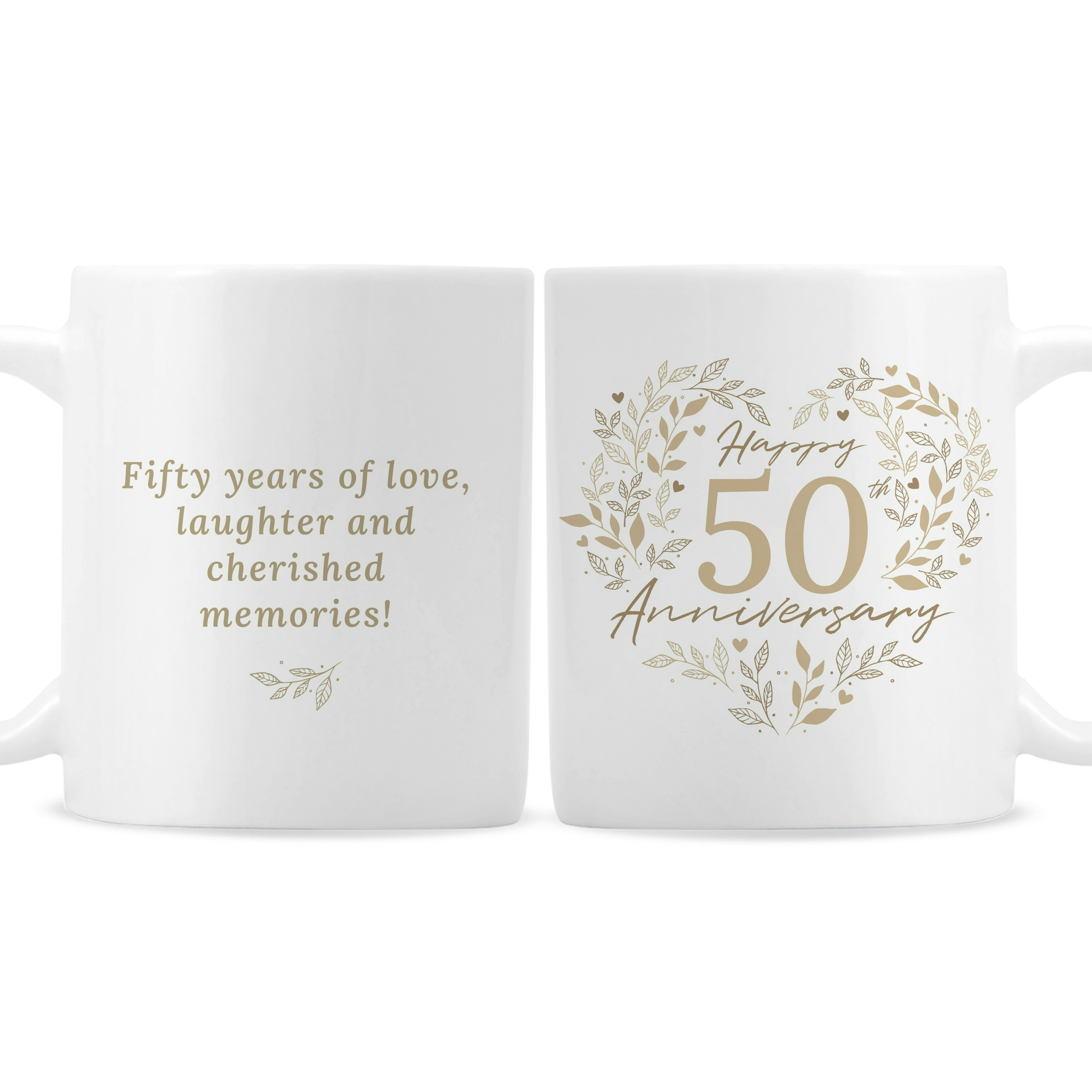 Rackhams Golden Personalised 50Th Wedding Anniversary Mug