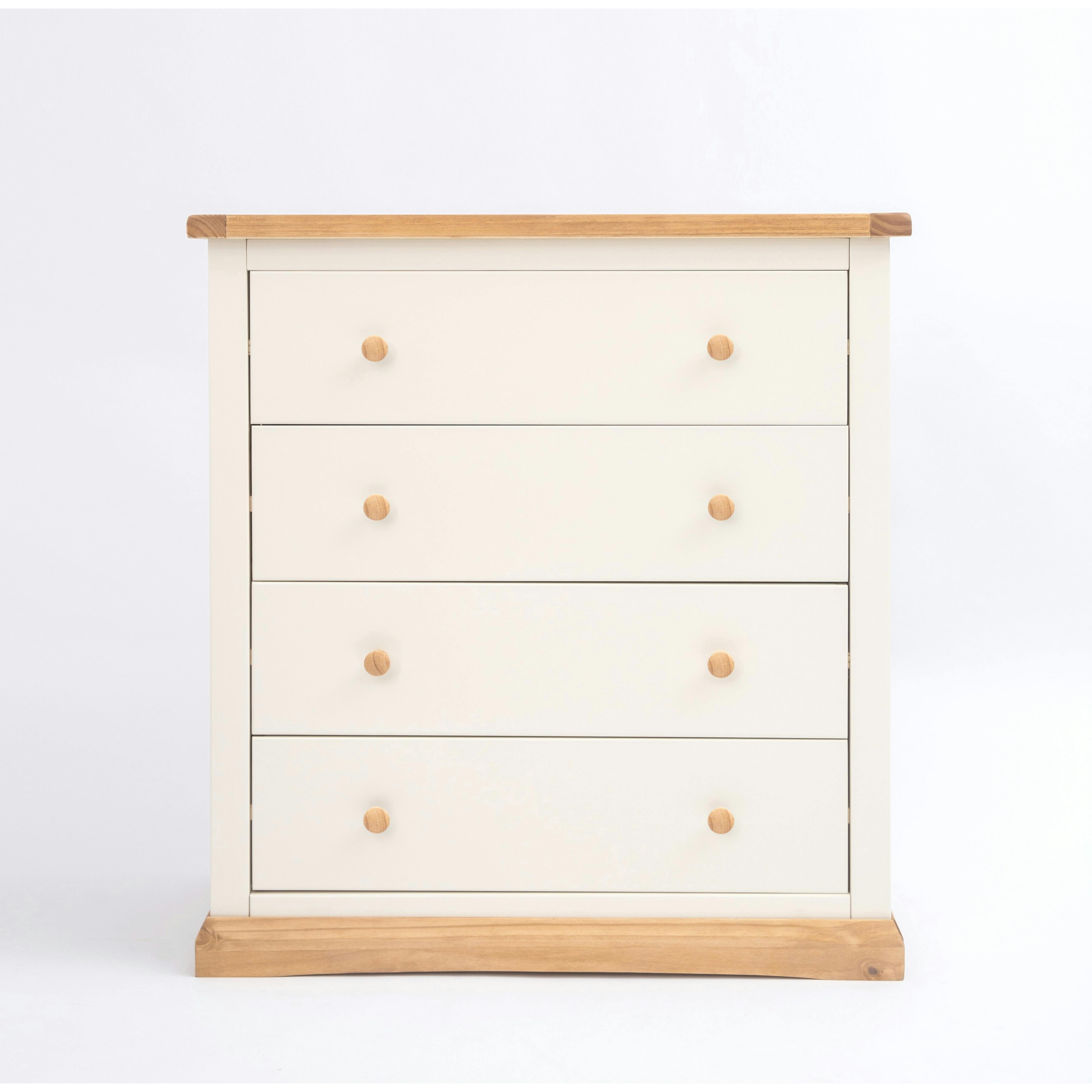 Rackhams White Trevi 4 Drawer Chest Of Drawers Wood Knob - Off
