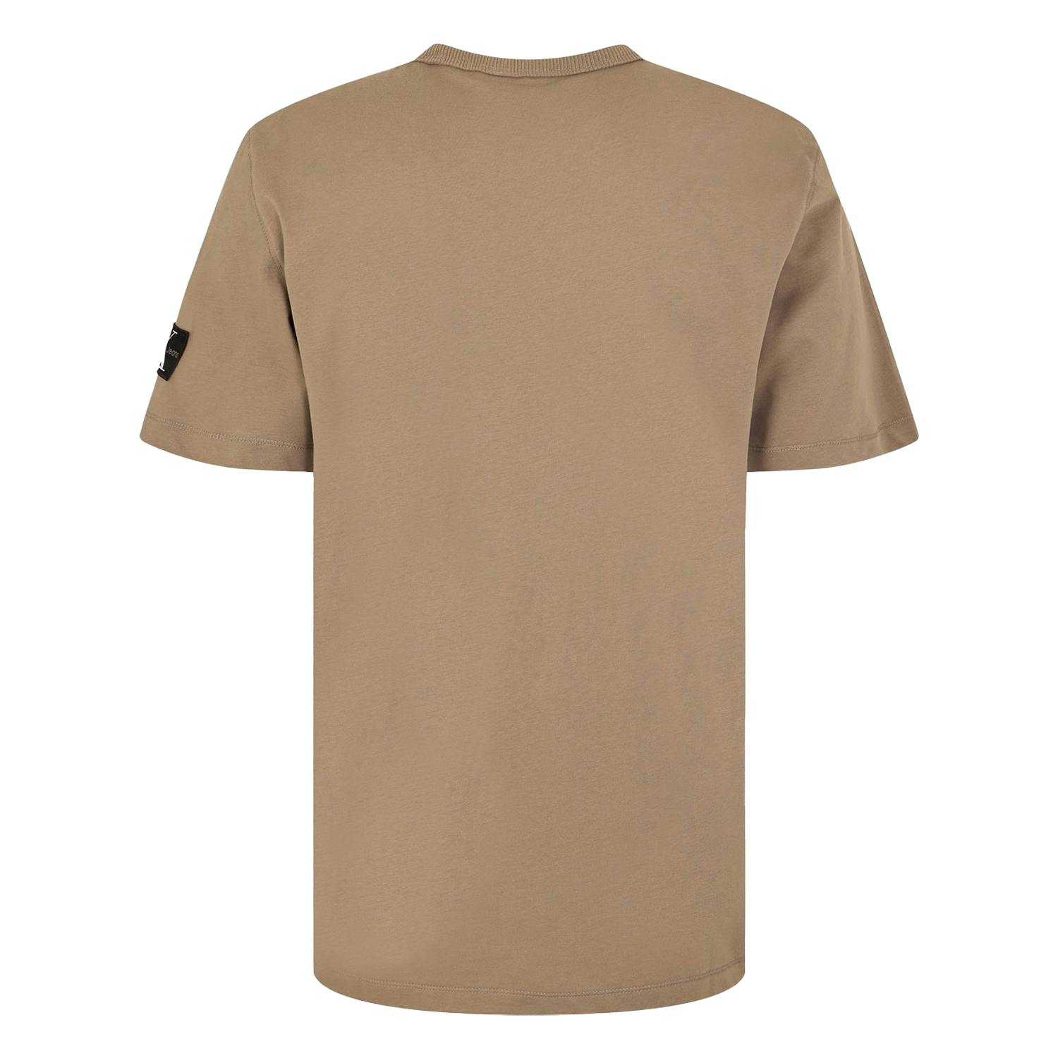 Calvin Klein Men's Badge Crew Neck Regular T-Shirt - Brindle - Xxl - Brindle - 100% Cotton