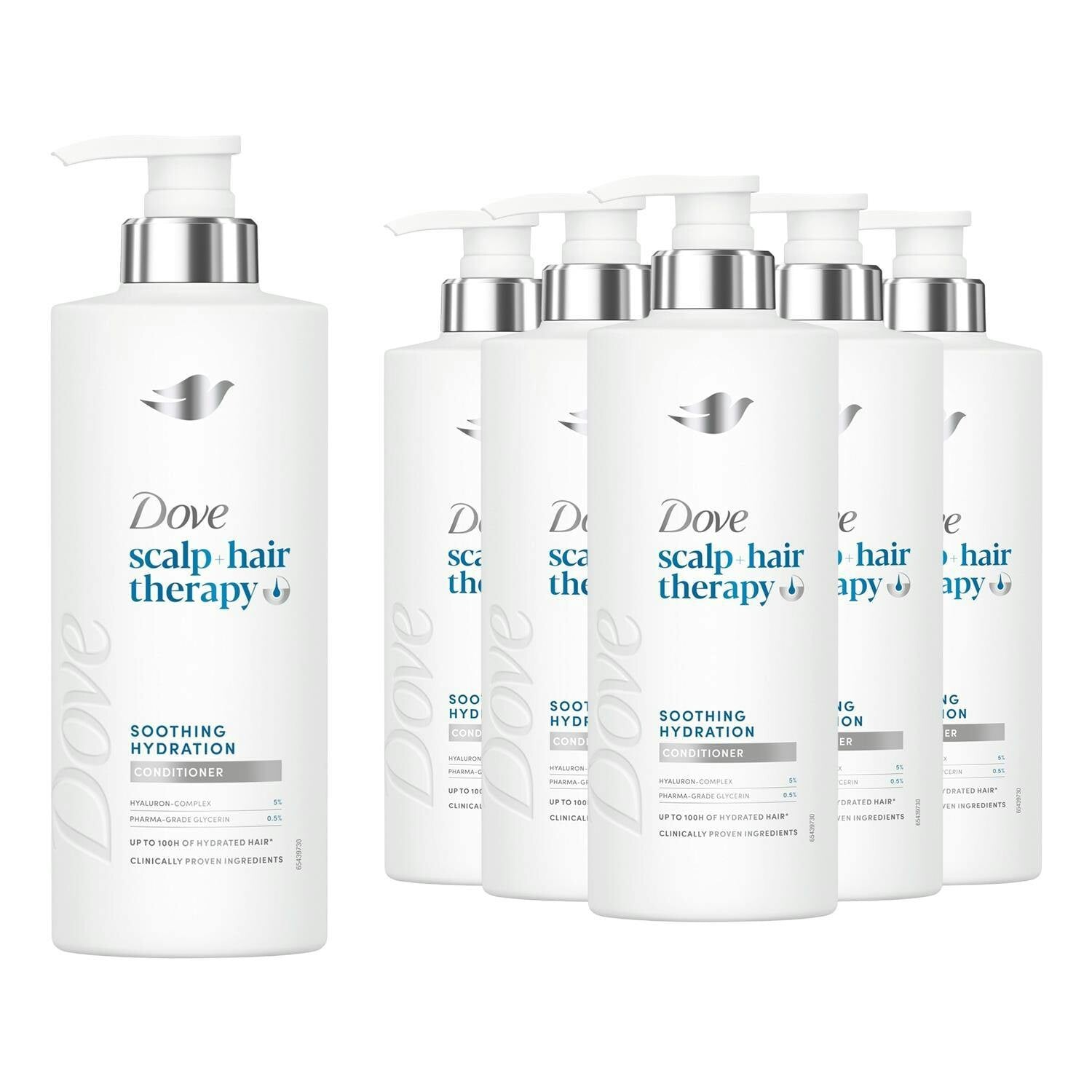 Dove Scalp+ Hair Therapy Soothing Hydration Conditioner 6X400ml Hyaluronic Acid - Image 4