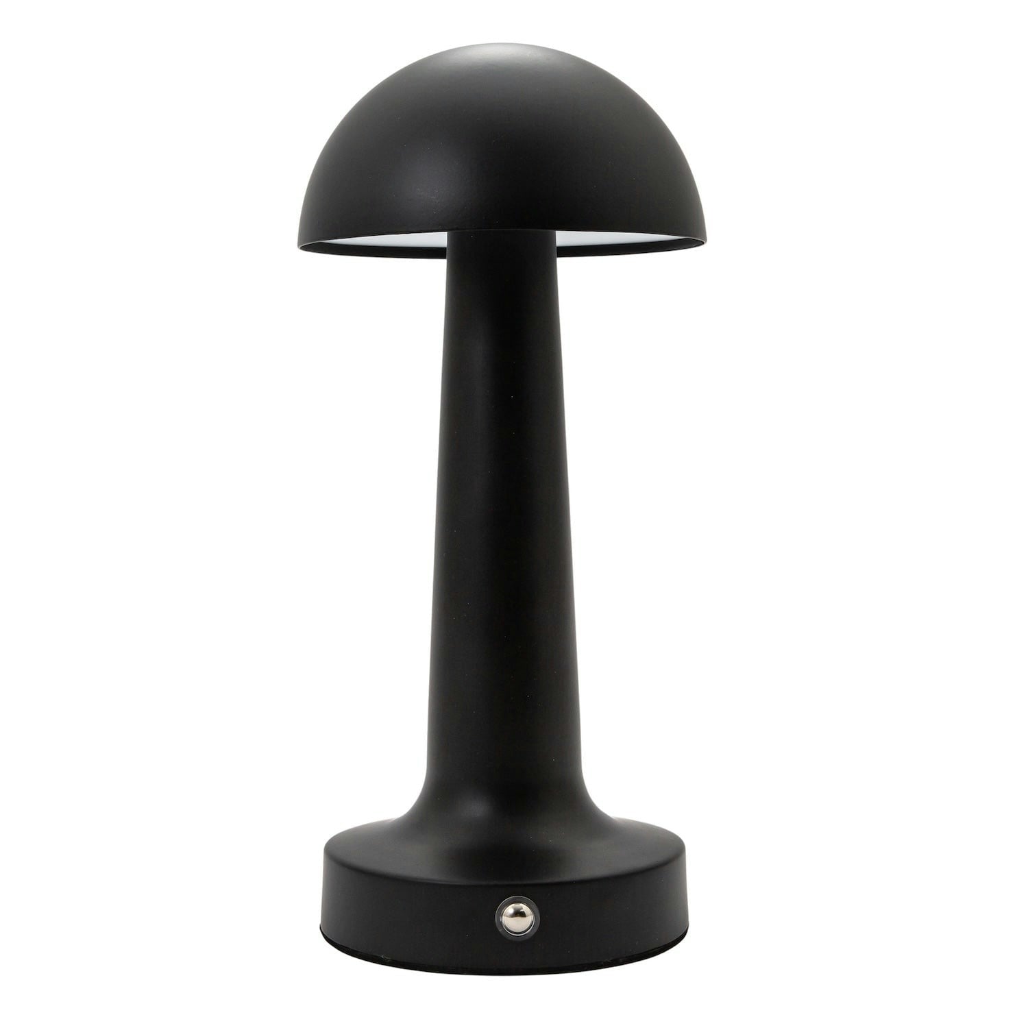 Rackhams Black Matt Rechargeable Led Touch Dimmable Table Lamp With Metal Shade