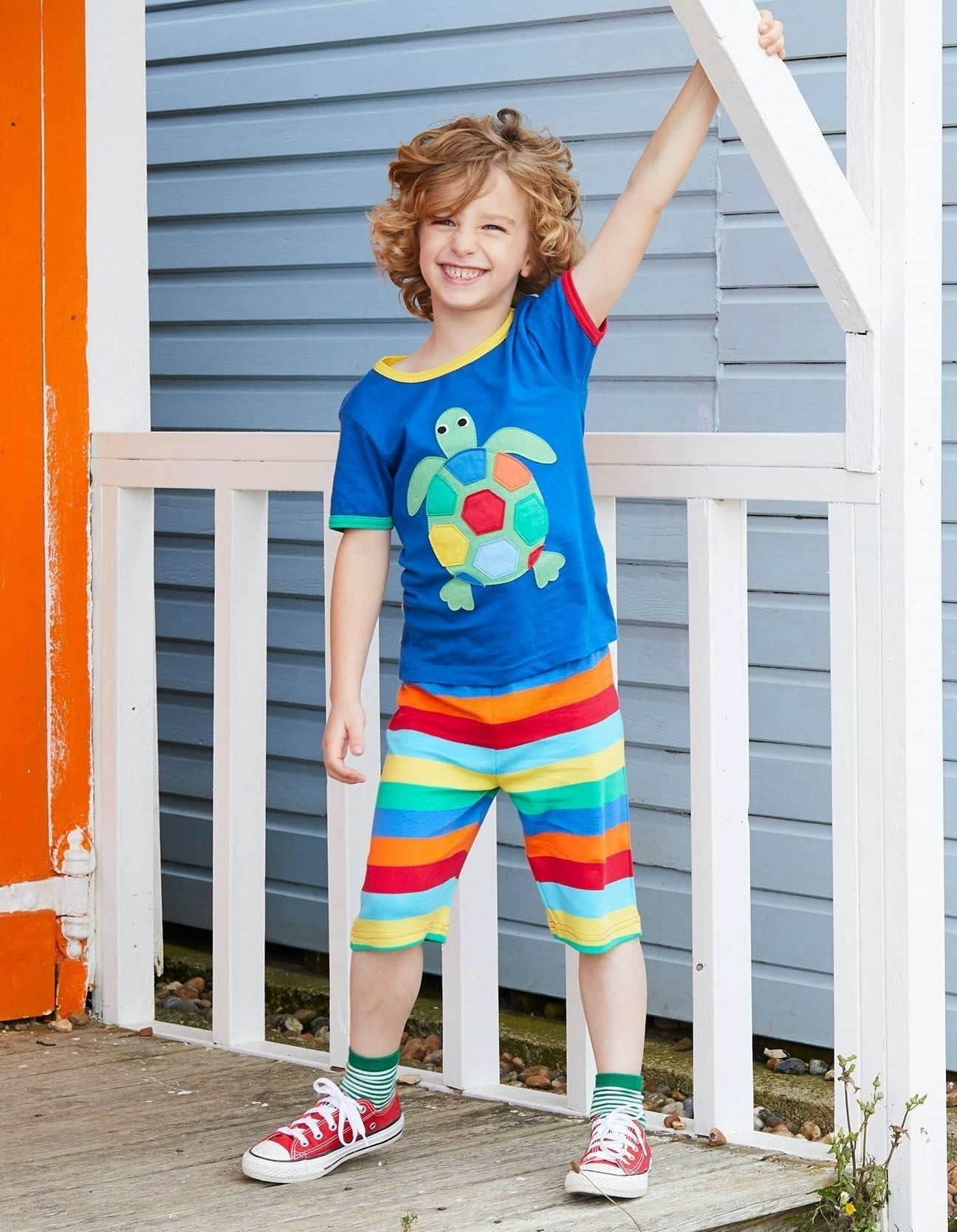 Toby Tiger Organic Turtle Applique Short-Sleeved T-Shirt - 3-6M / 68Cm