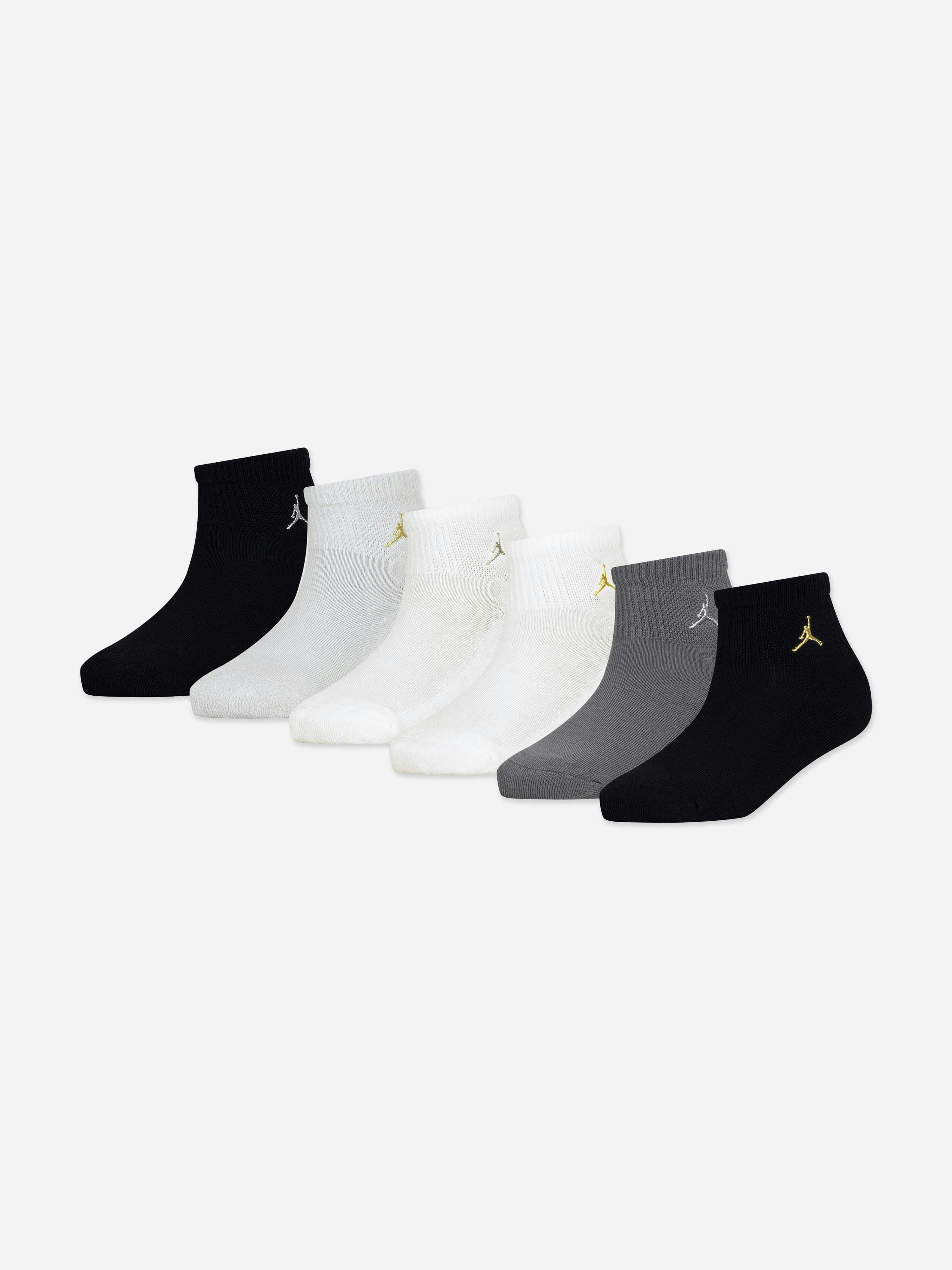 Jordan Boys Grey Kids Everyday Essentials 6 Pack Socks Set In - 5 - 7 Yrs