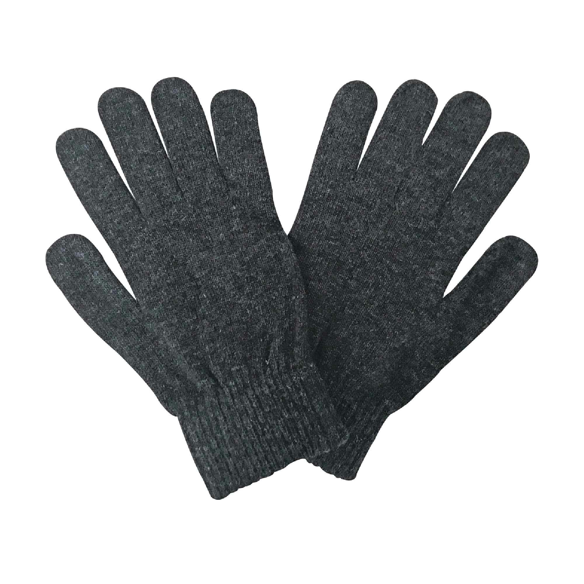 Sock Snob Men's Grey Thin Knitted Winter Magic Thermal Wool Gloves - One Size