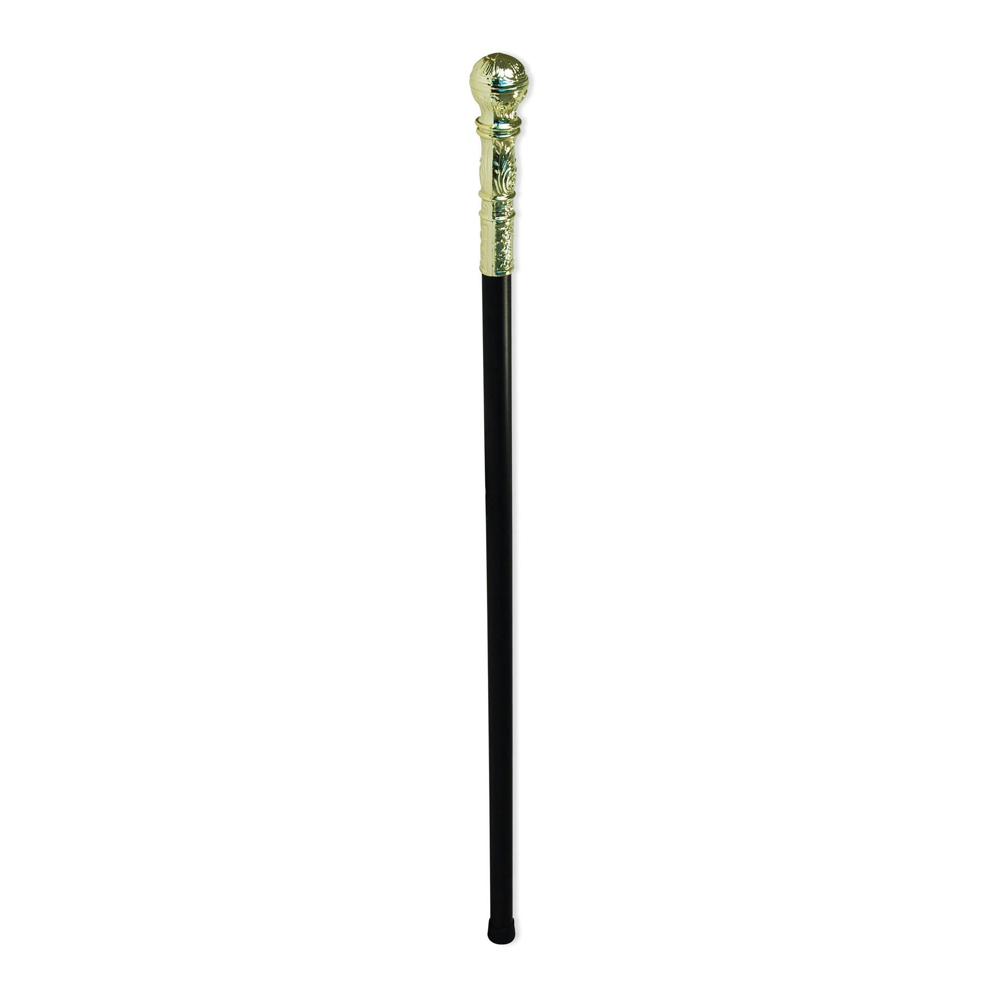 Bristol Novelty Black/Gold Ball Cane Costume Prop - One Size