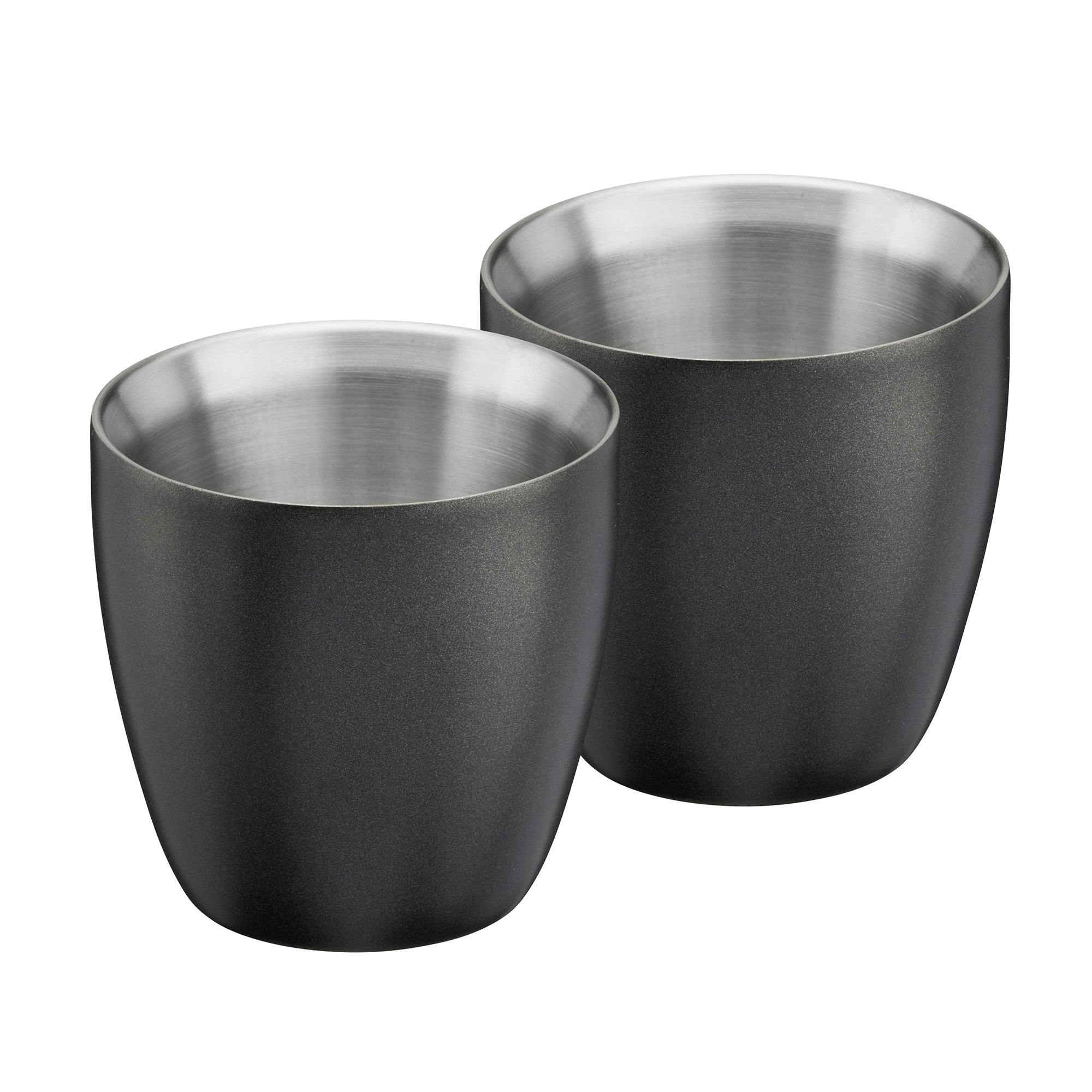 Cooks Professional Unisex Black Set Of 2 Stainless Steel Espresso Coffee Cups Double Wall Insulated In - Image 3