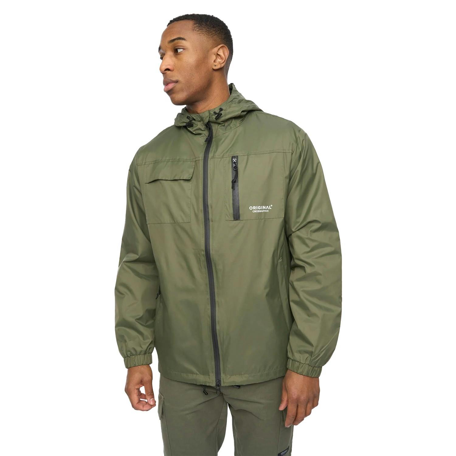 Crosshatch Men's Utilate Jacket - Thyme - L - Thyme - 100% Mixed