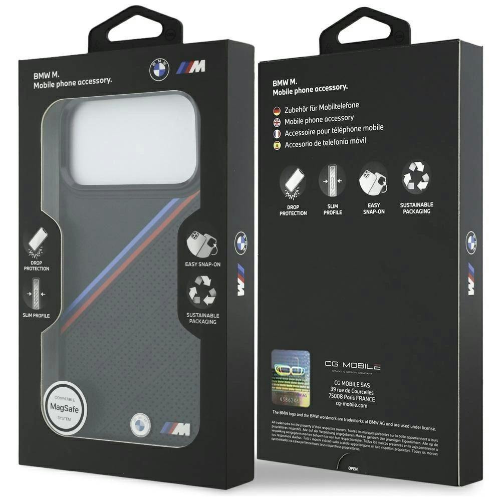 Bmw Black M Tricolor Metal Logo Case With Magsafe For Iphone 17 Pro Max 6.9" - Bmhmp17x25pcspek