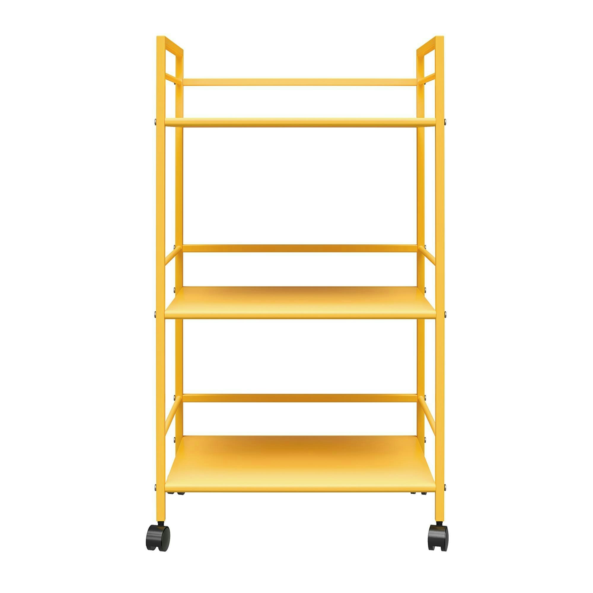 Dorel Home Yellow Novogratz Cache Metal Rolling Cart