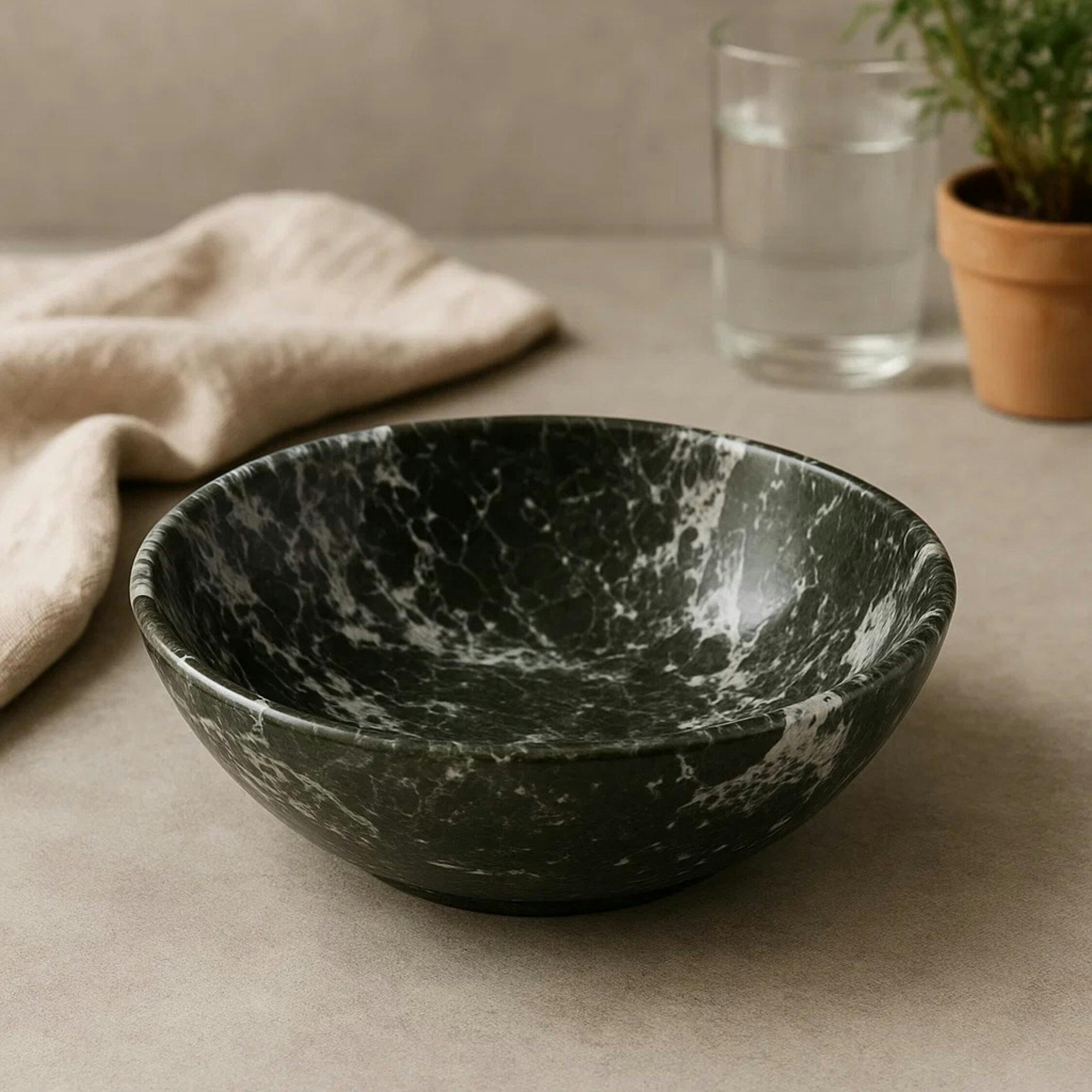 Premier Housewares Marmore Black And White Marble Bowl - Image 2