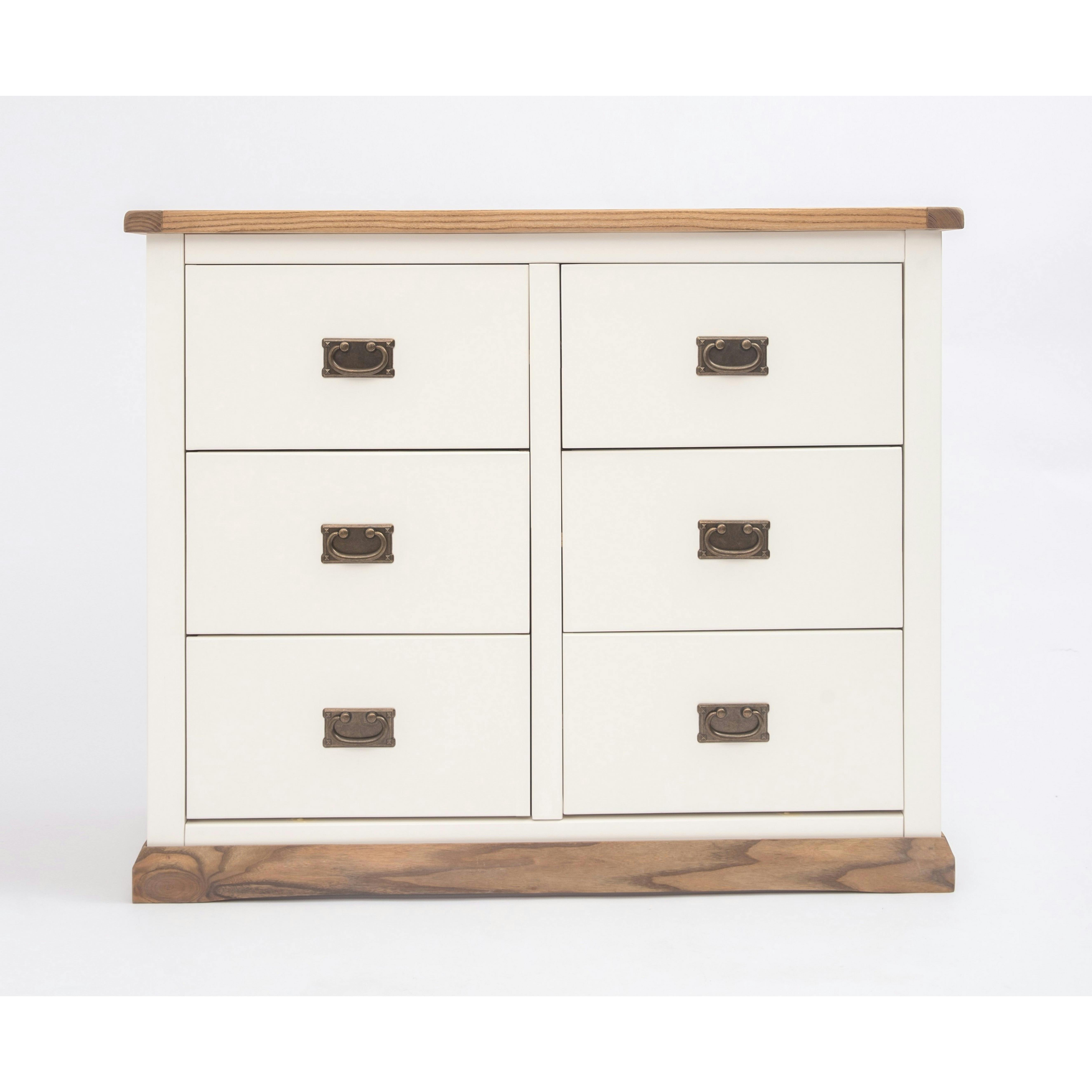 Rackhams White Tropea 6 Drawer Chest Of Drawers Bras Drop Handle - Off