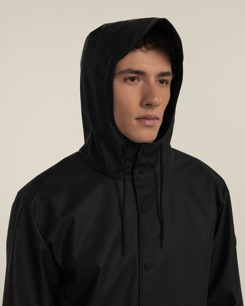 Larsson & Co Black Jokum - Showerproof Hooded Rain Mac - S