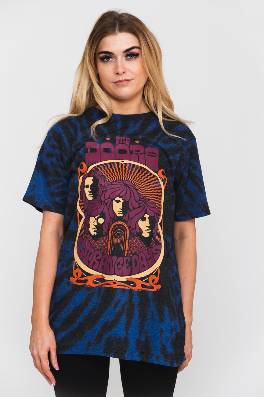 Paradiso Clothing Unisex Blue Paradiso The Doors Strange Days Tie Dye T Shirt - L