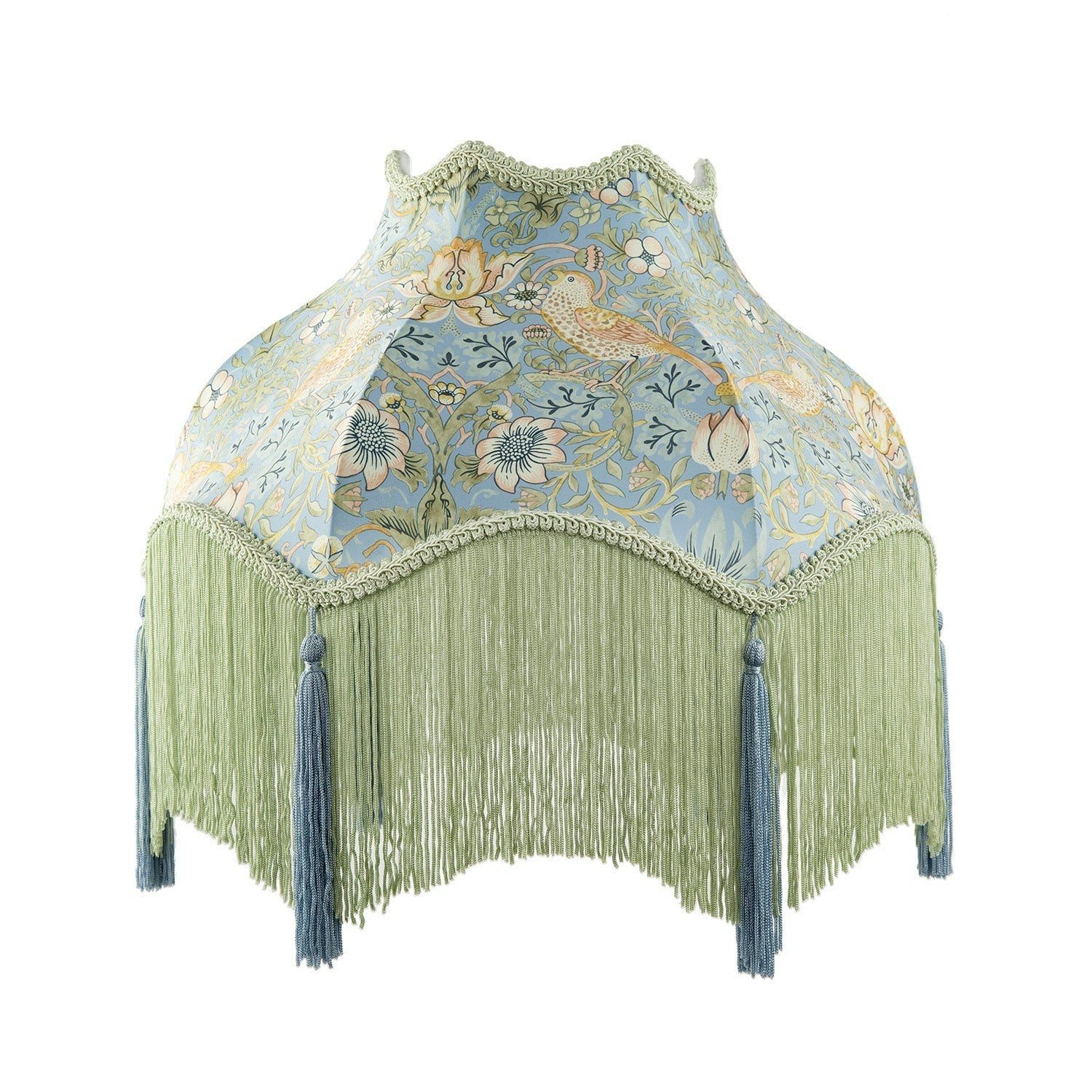 Rackhams Green/Blue Vintage Victorian Shabby Chic Lamp Shade In Emerald And